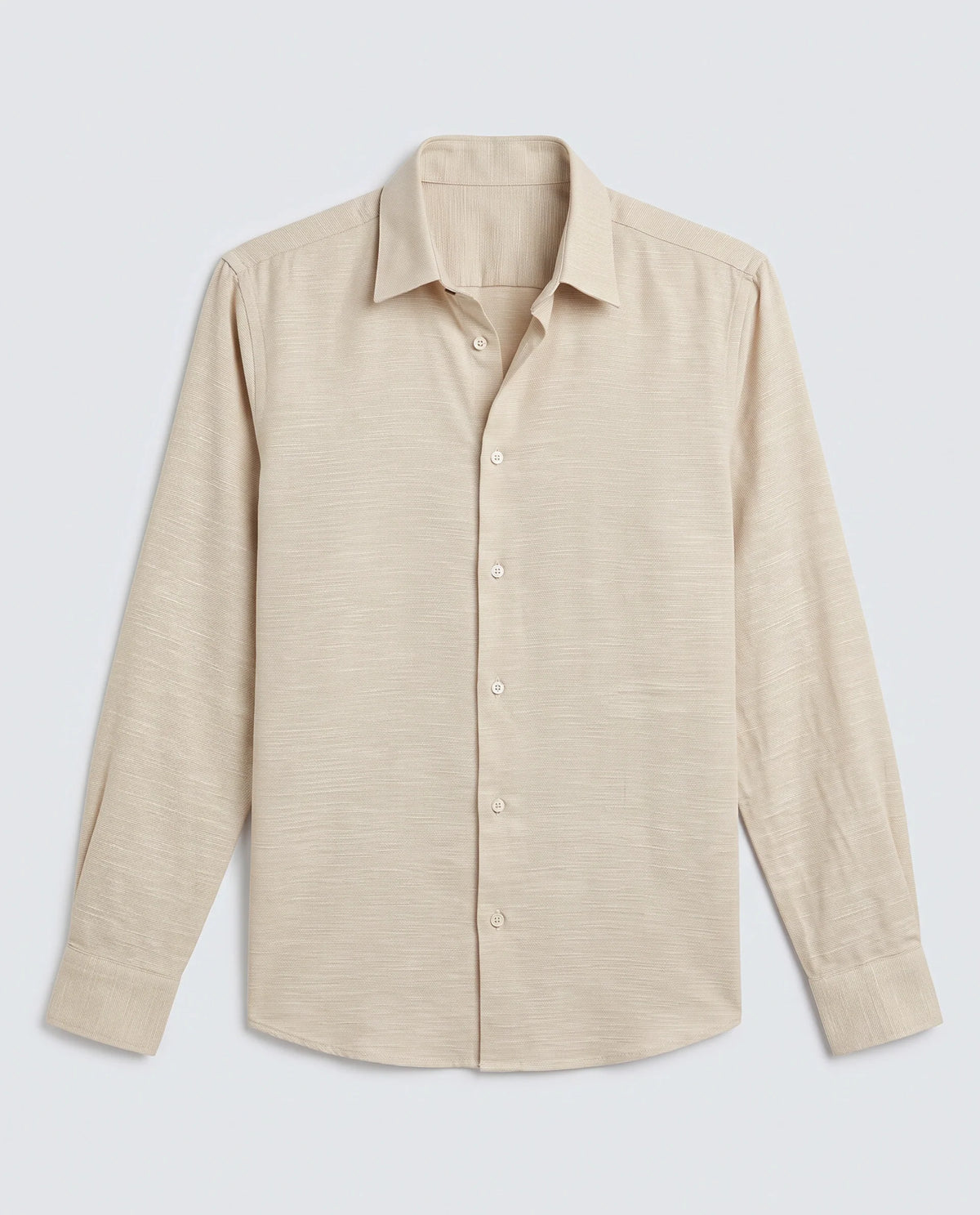Rare Rabbit Men's Filo Light Grey Cotton Full Sleeve Spread Collar Regular Fit Plain Shirt