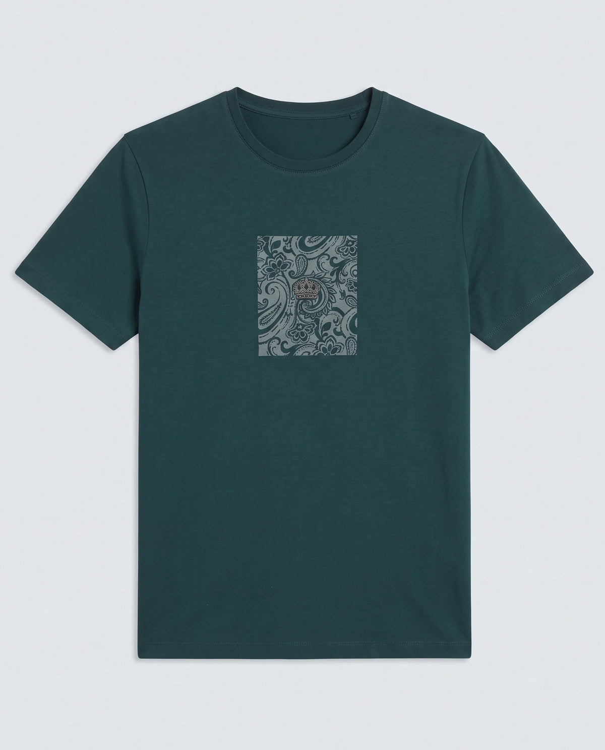 Rare Rabbit Men's Fiol Dark Green Cotton Fabric Half Sleeve Crew Neck Regular Fit Graphic Print T-Shirt