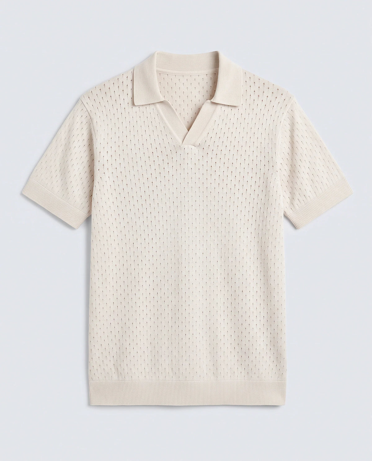 Rare Rabbit Men's Flay Off White Cotton Fabric Half Sleeve Jonny Collar Regular Jcaquard Polo