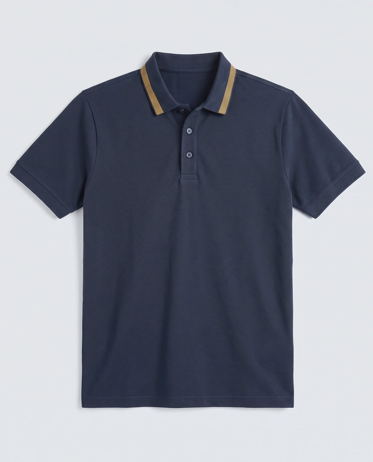 Rare Rabbit Men's Flint Dark Navy Cotton Fabric Half Sleeve Spread Collar Regular Fit Plain Polo