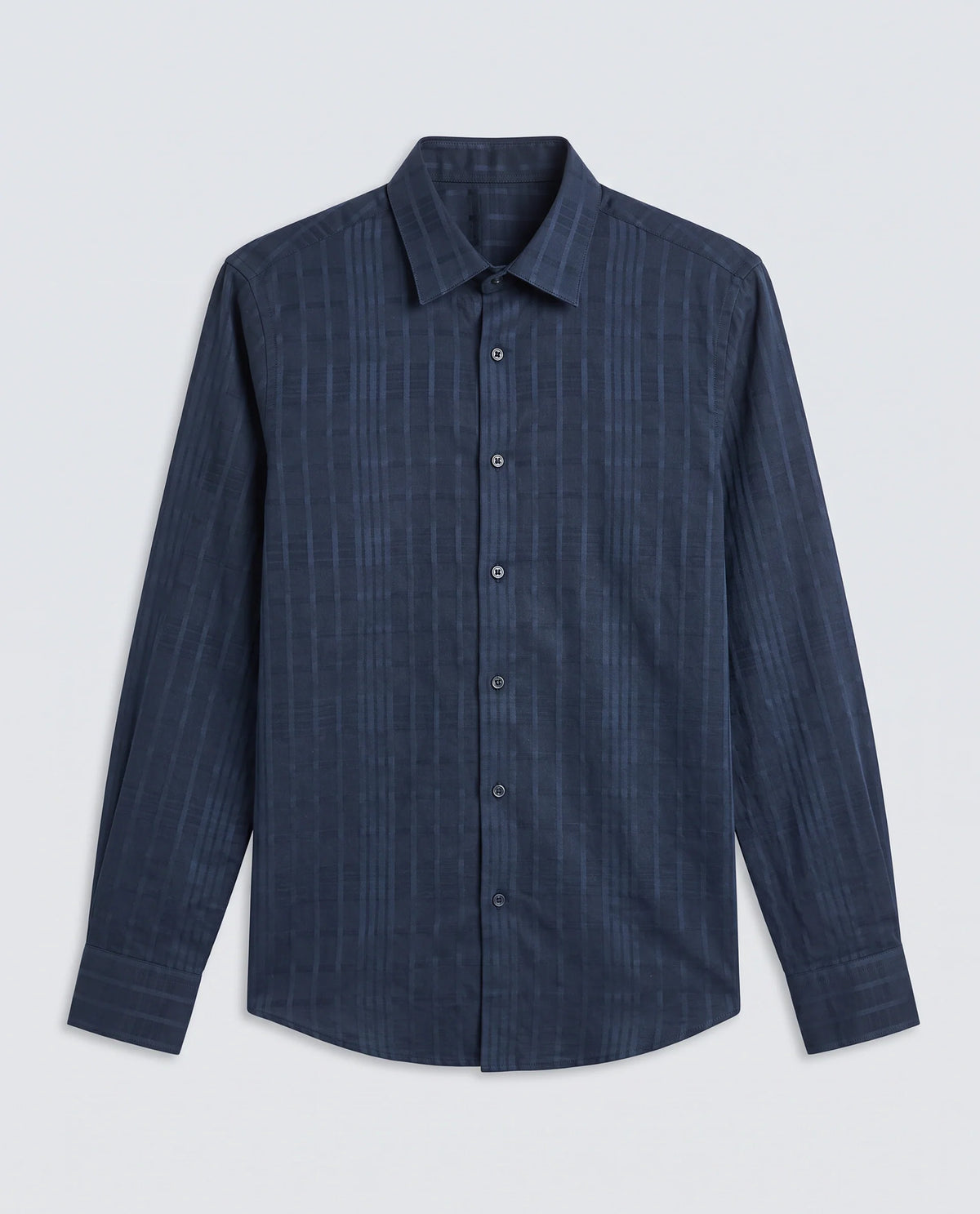 Rare Rabbit Men's Ford Navy Cotton Fabric Full Sleeve Spread Collar Regular Fit Checked Shirt