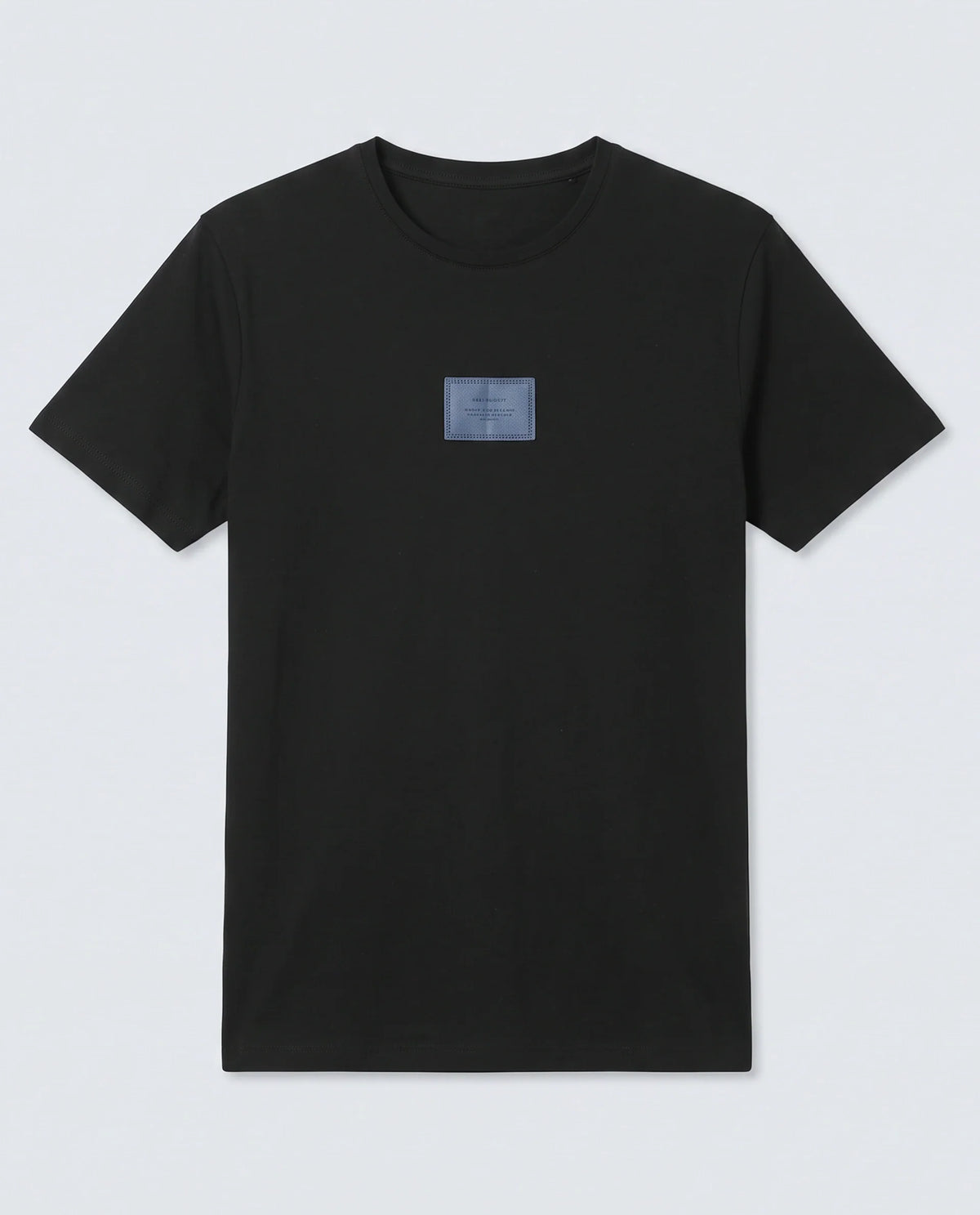Rare Rabbit Men's Frea Black Cotton Blend Fabric Half Sleeve Crew Neck Regular Fit Plain T-Shirt