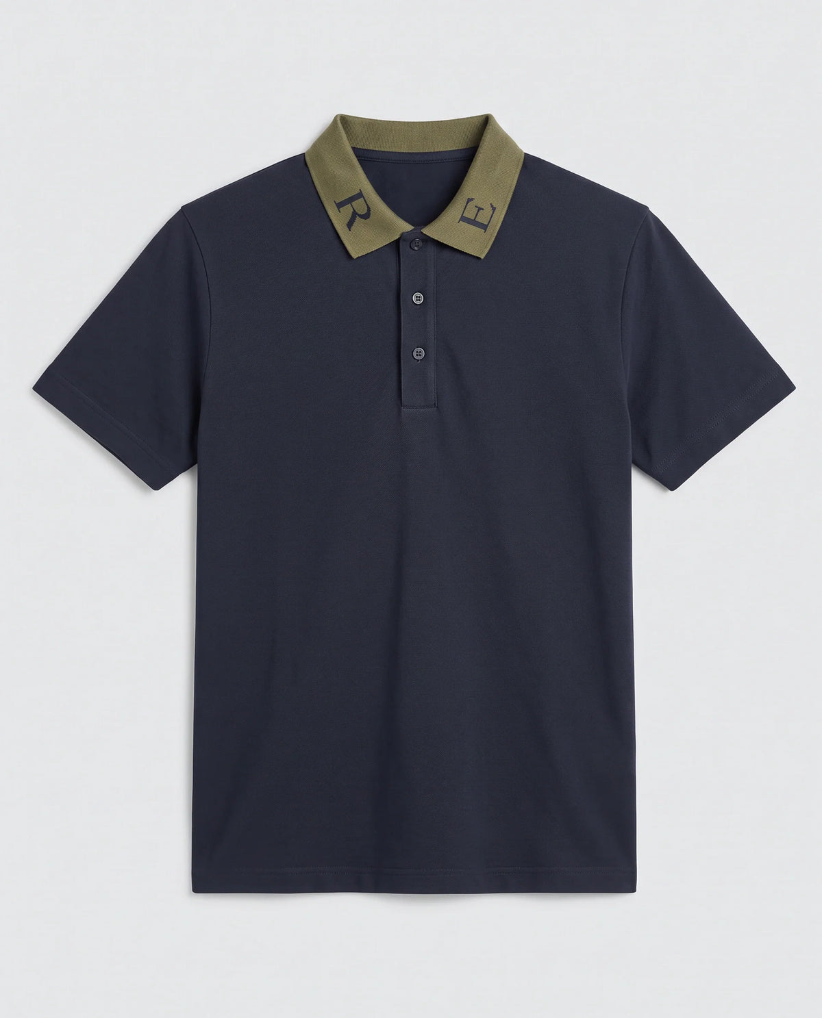 Rare Rabbit Men's Frow-S26 Navy Cotton Fabric Half Sleeve Spread Collar Regular Fit Plain Polo