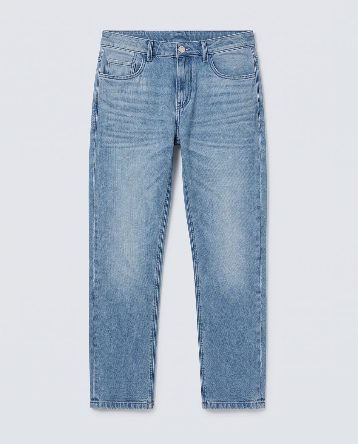 Rare Rabbit Men's Fynn Light Blue Cotton Fabric Kurt Carrot Plain Jeans
