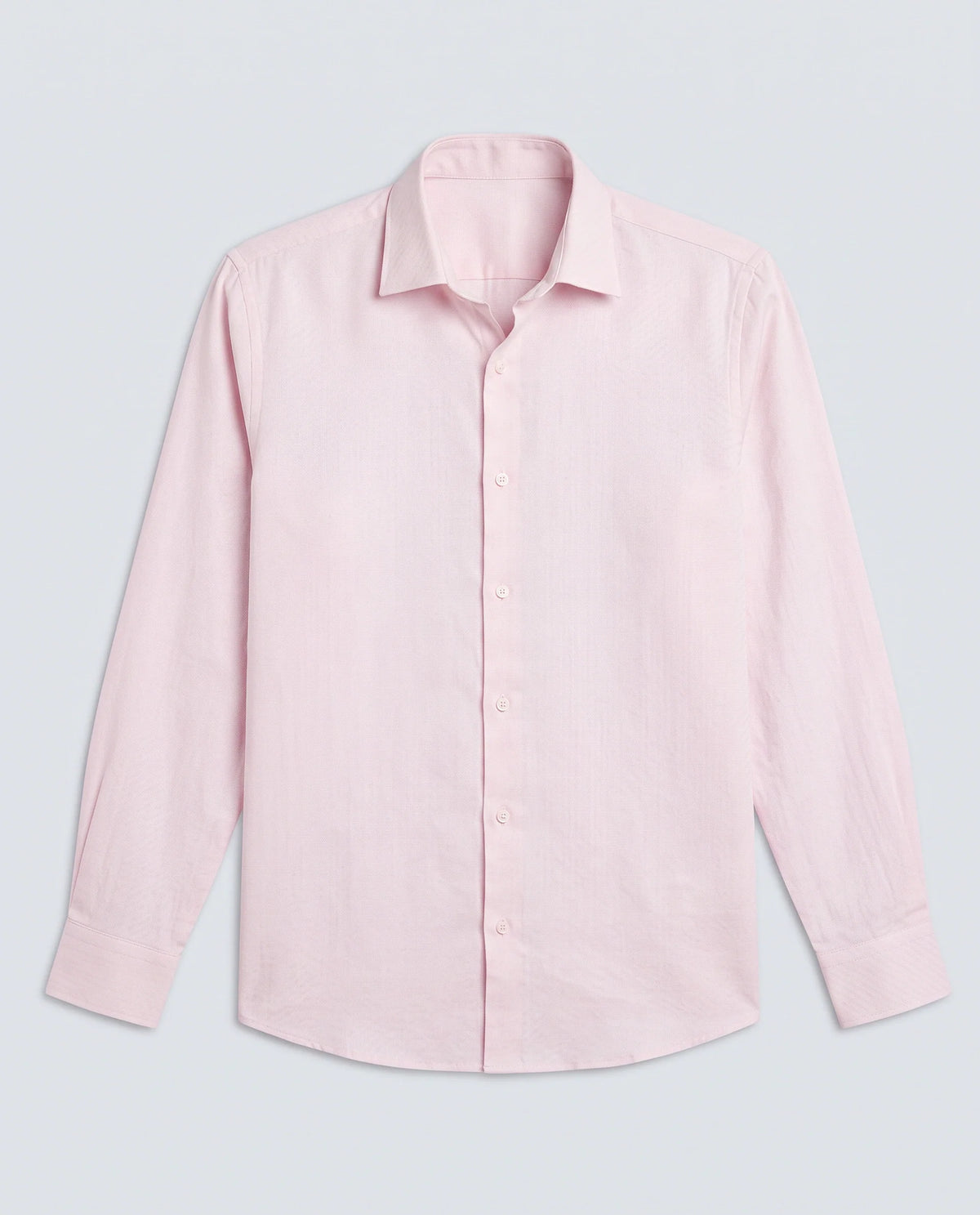 Rare Rabbit Men's Gleny-26 Pastel Pink Cotton Blend Fabric Full Sleeve Collared Regular Fit Textured Shirt