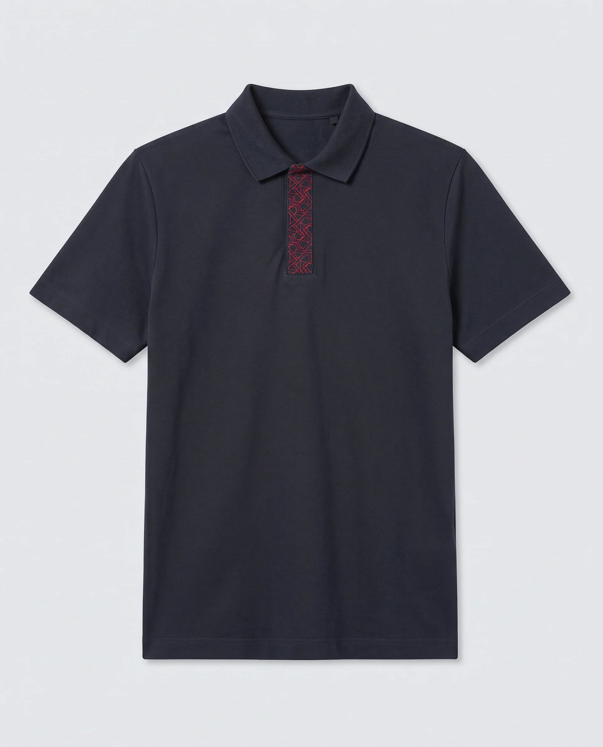 Rare Rabbit Men's Hin-S26 Navy Cotton Blend Fabric Half Sleeve Spread Collar Regular Fit Plain Polo