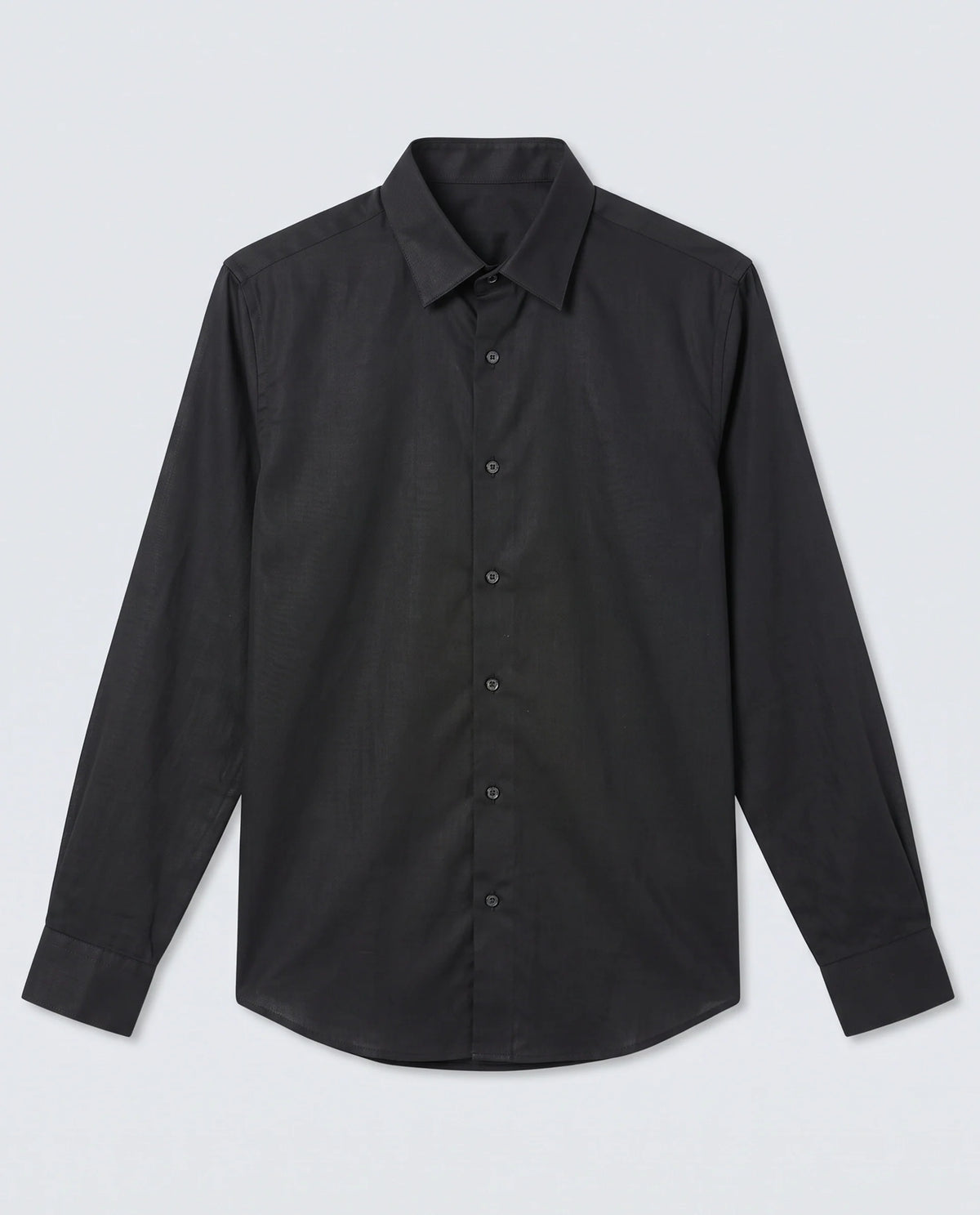 Rare Rabbit Men's Holla-Ss26 Black Cotton Blend Fabric Full Sleeve Spread Collar Regular Fit Plain Shirt
