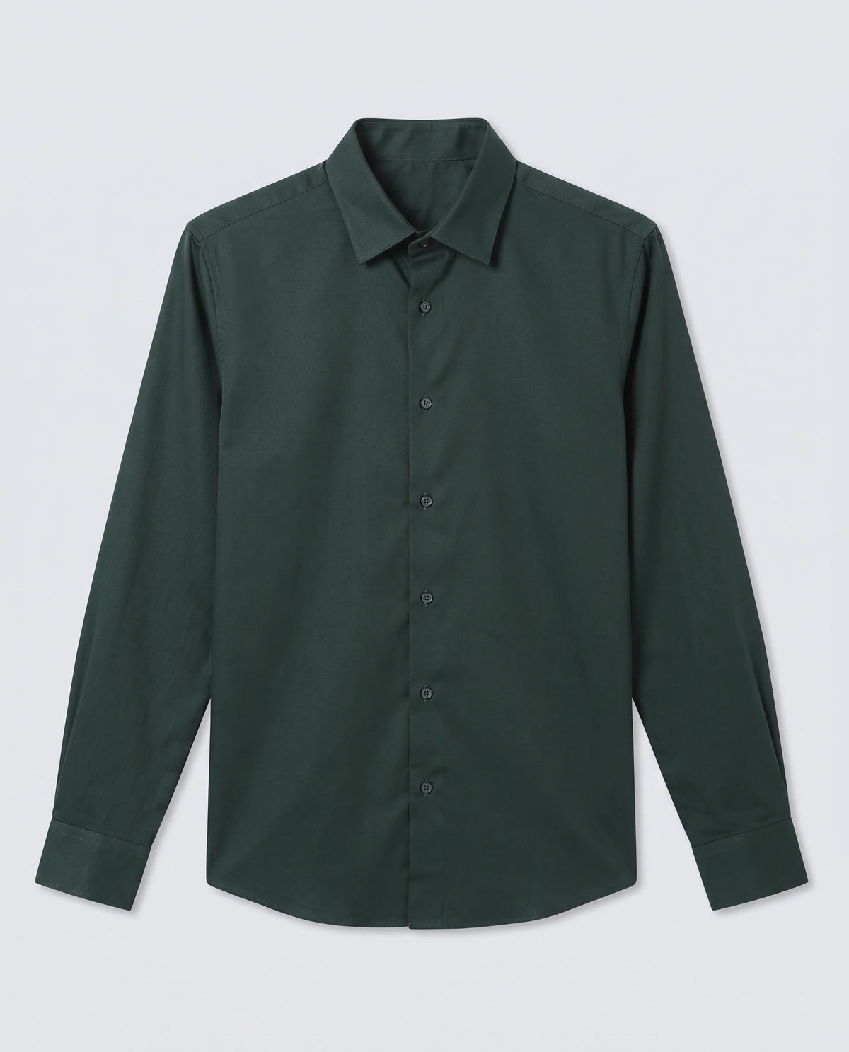 Rare Rabbit Men's Holla-Ss26 Dark Green Cotton Blend Fabric Full Sleeve Spread Collar Regular Fit Plain Shirt