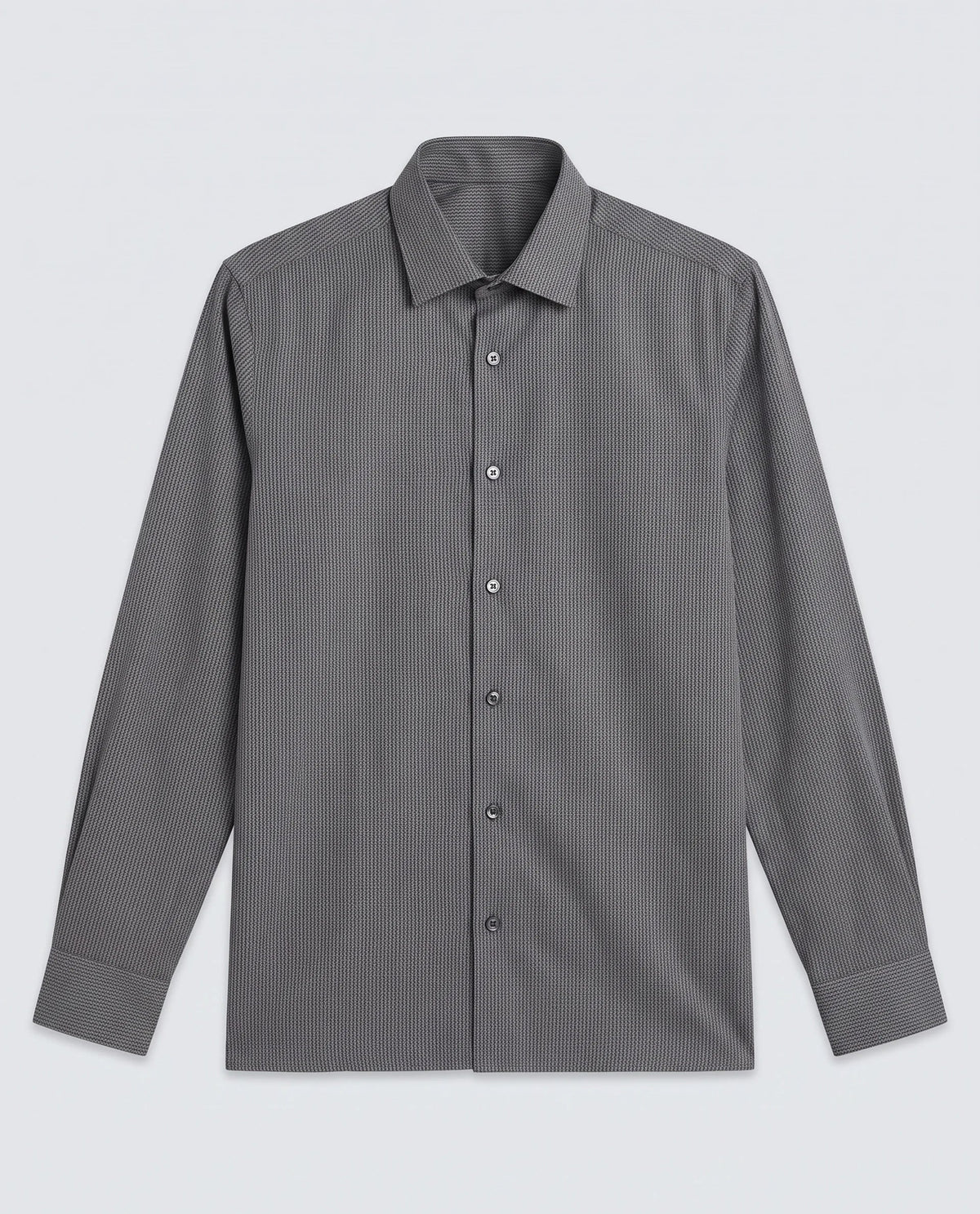Rare Rabbit Men's Horm Dark Grey Cotton Fabric Full Sleeve Spread Collar Button Regular Plain Shirt