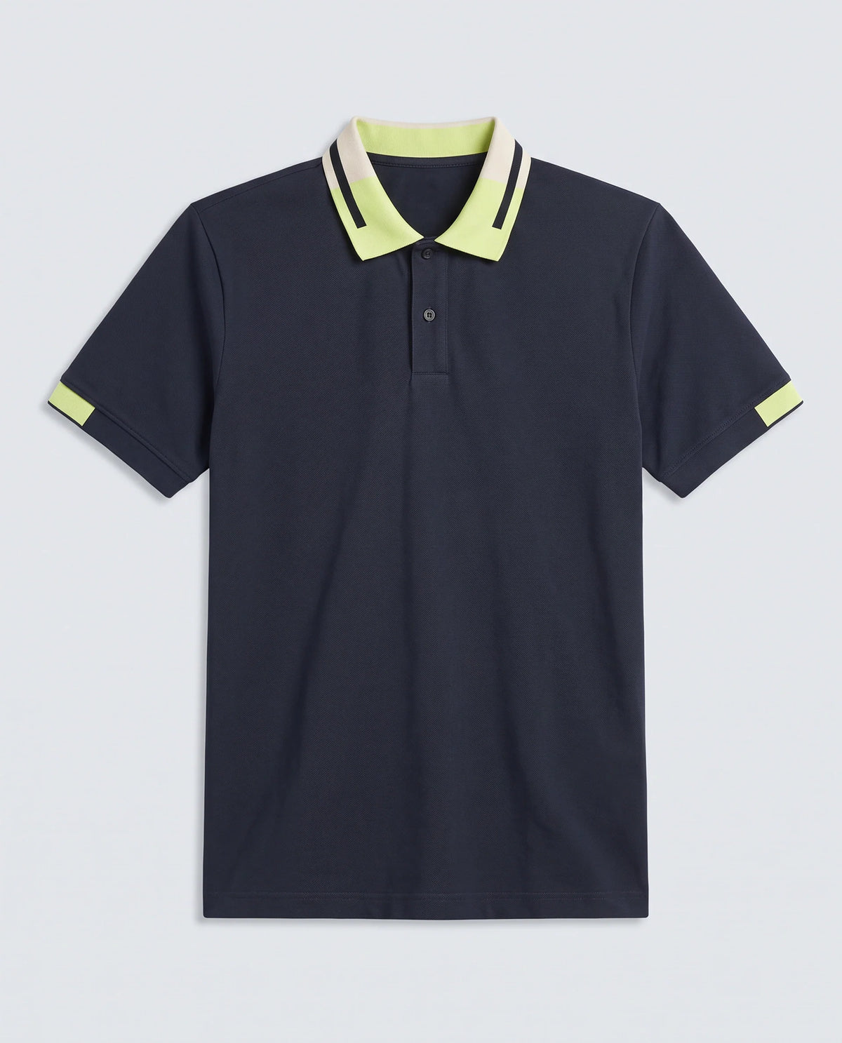 Rare Rabbit Men's Hub Navy Cotton Blend Fabric Half Sleeve Spread Collar Regular Fit Plain Polo