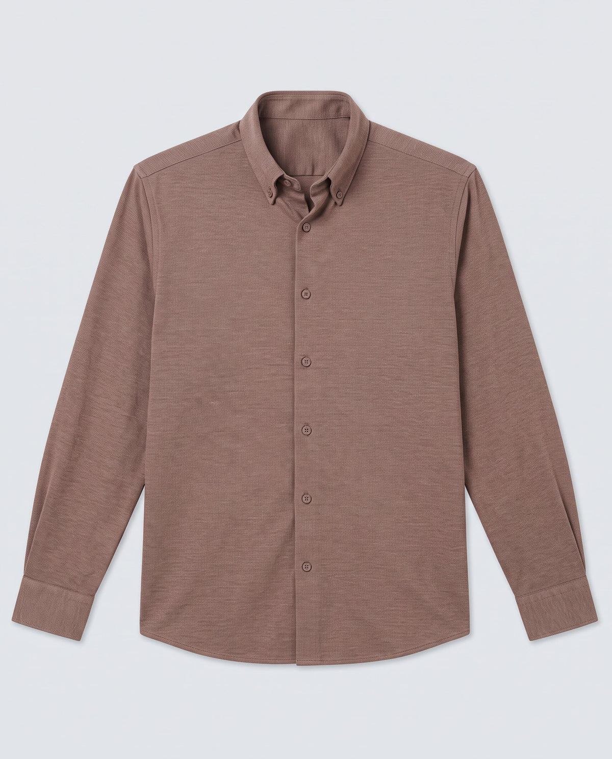 Rare Rabbit Men's Isla Brown Cotton Fabric Full Sleeve Button-Down Collar Regular Fit Plain Shirt