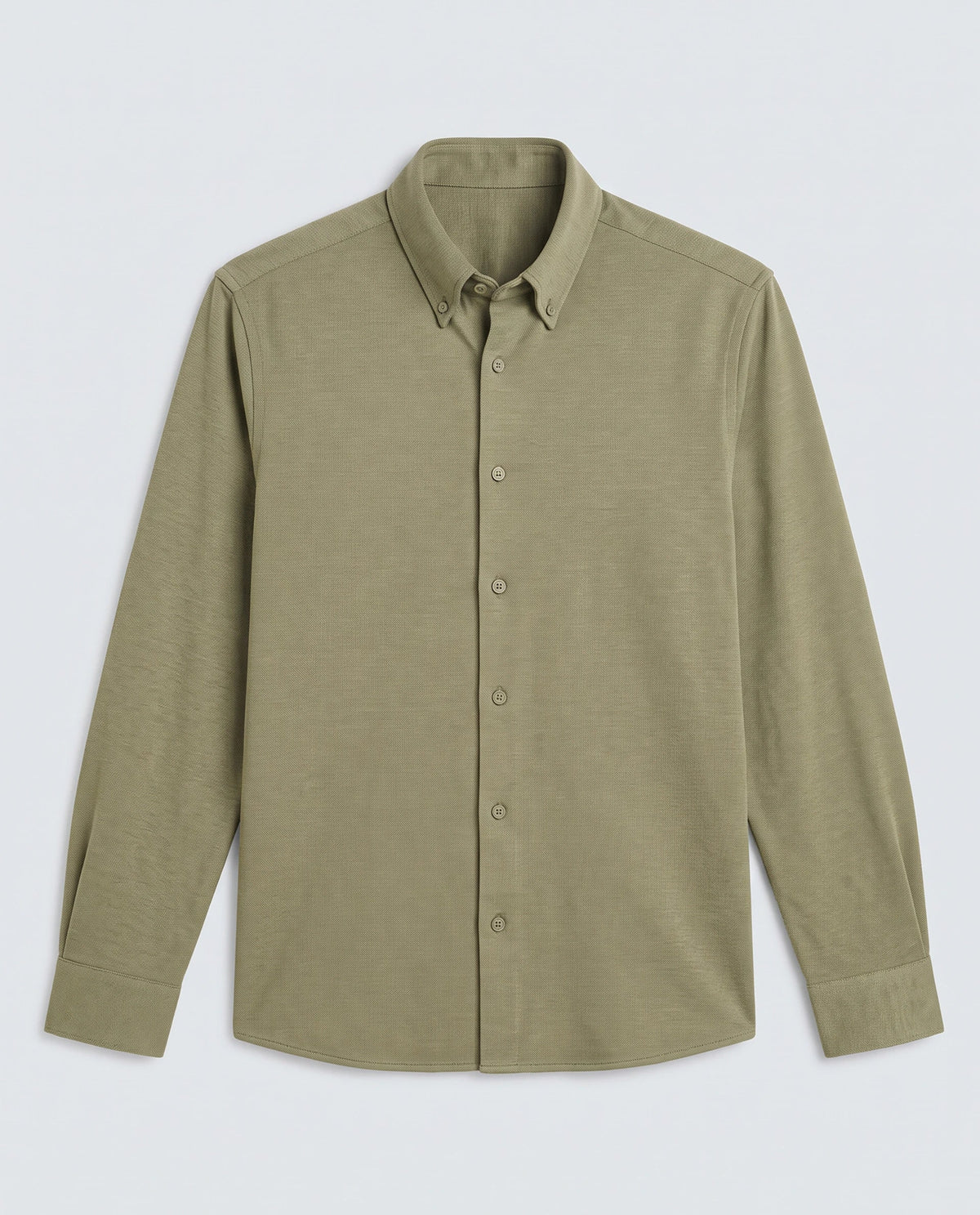 Rare Rabbit Men's Isla Green Cotton Fabric Full Sleeve Button-Down Collar Regular Fit Plain Shirt