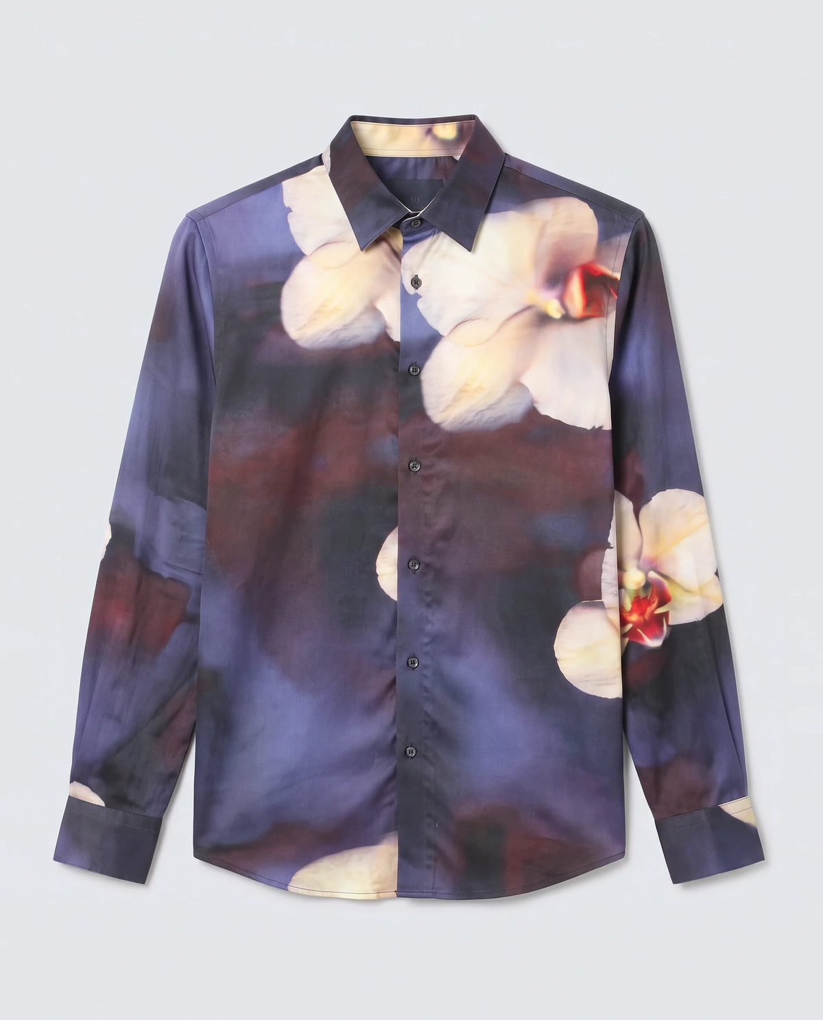 Rare Rabbit Men's Jemp 2 Purple Viscose Fabric Full Sleeve Spread Collar Regular Fit Floral Print Shirt