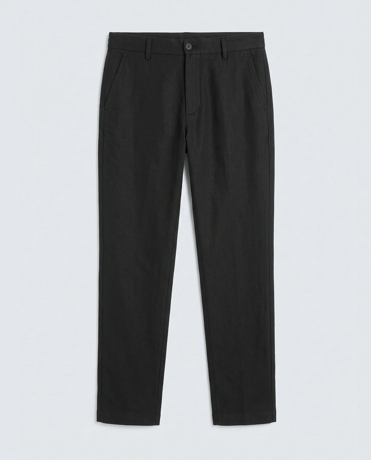 Rare Rabbit Men's Jomo-Ss26 Black Linen Blend Fabric Regular Fit Plain Trouser