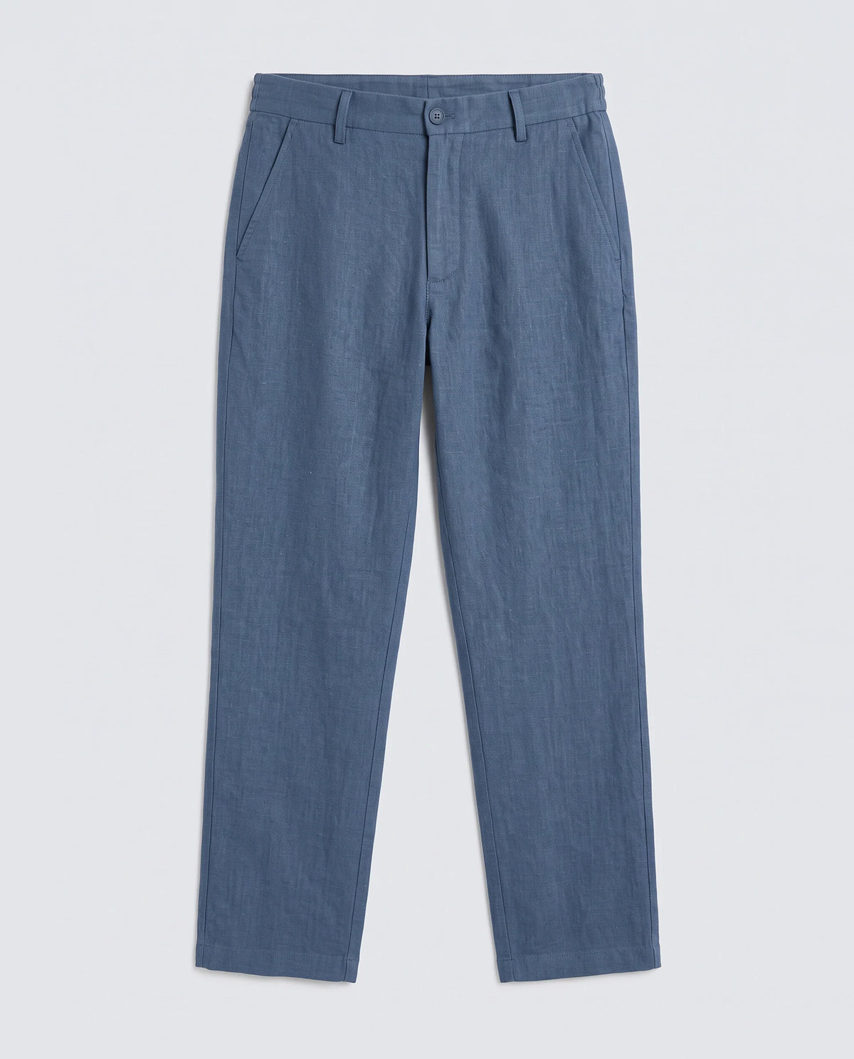 Rare Rabbit Men's Jomo-Ss26 Blue Linen Blend Fabric Regular Fit Plain Trouser