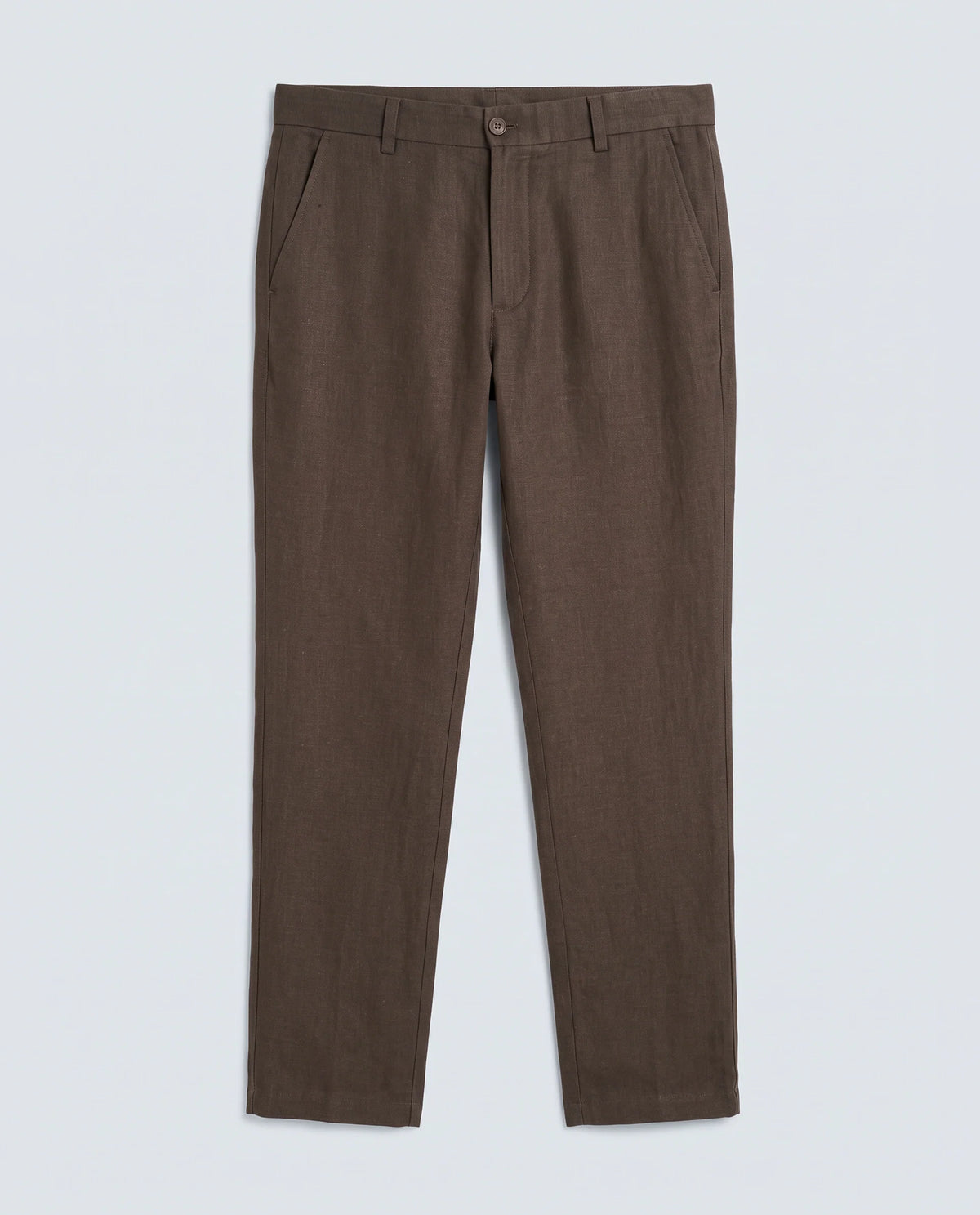 Rare Rabbit Men's Jomo-Ss26 Brown Linen Blend Fabric Regular Fit Plain Trouser