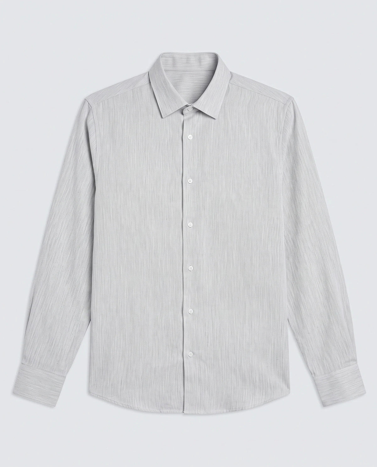 Rare Rabbit Men's Jovi Light Grey Cotton Blend Fabric Full Sleeve Spread Collar Button Regular Plain Shirt