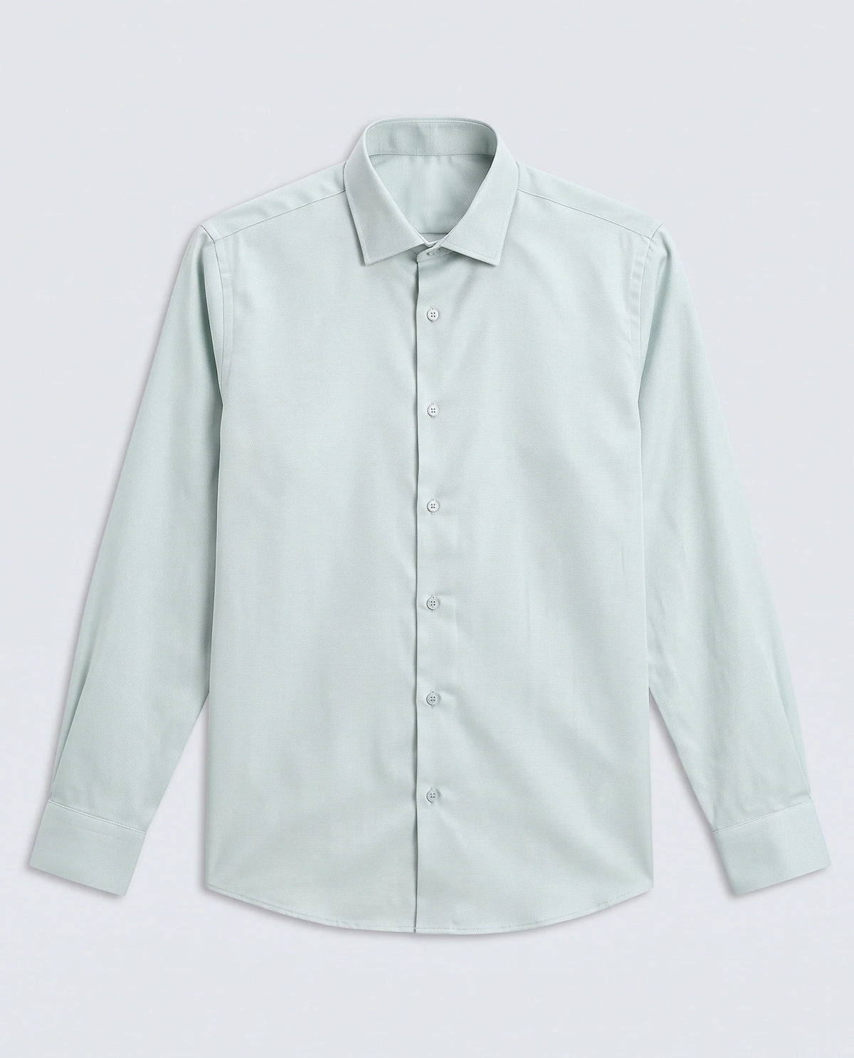 Rare Rabbit Men's Lasko-26 Light Green Cotton Fabric Full Sleeve Spread Collar Regular Fit Plain Shirt