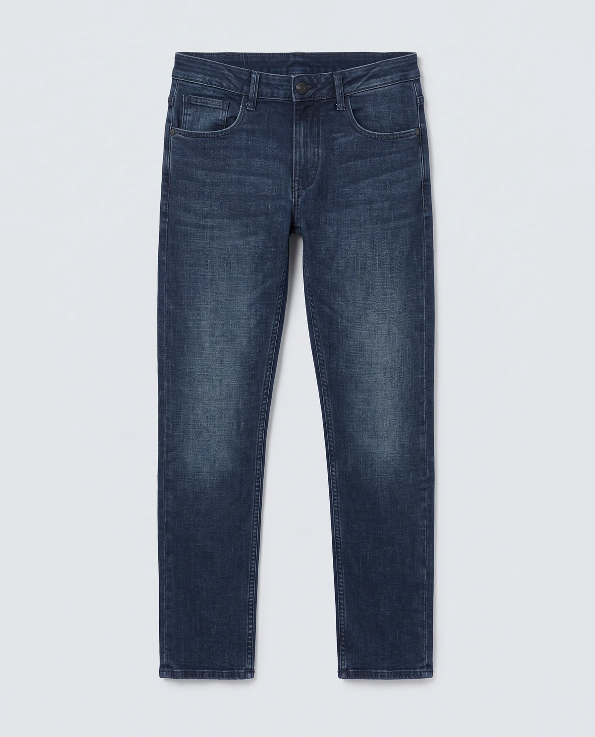 Rare Rabbit Men's Lenz L Blue Cotton Blend Fabric Shank And Zipper Hawk Slim Plain Jeans
