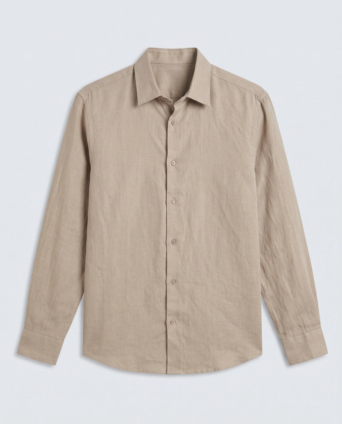 Rare Rabbit Men's Linex Ls Beige Linen Blend Fabric Full Sleeve Spread Collar Regular Fit Plain Shirt