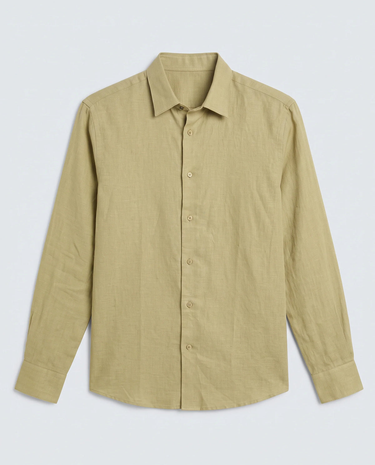 Rare Rabbit Men's Linex Ls Dusky Yellow Linen Blend Fabric Full Sleeve Spread Collar Regular Fit Plain Shirt