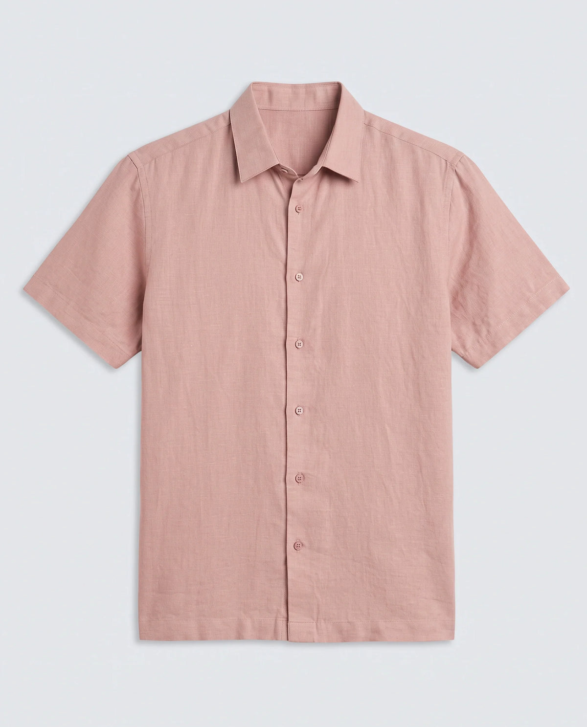 Rare Rabbit Men's Linex Ss Dusky Peach Linen Blend Fabric Half Sleeve Spread Collar Regular Plain Shirt