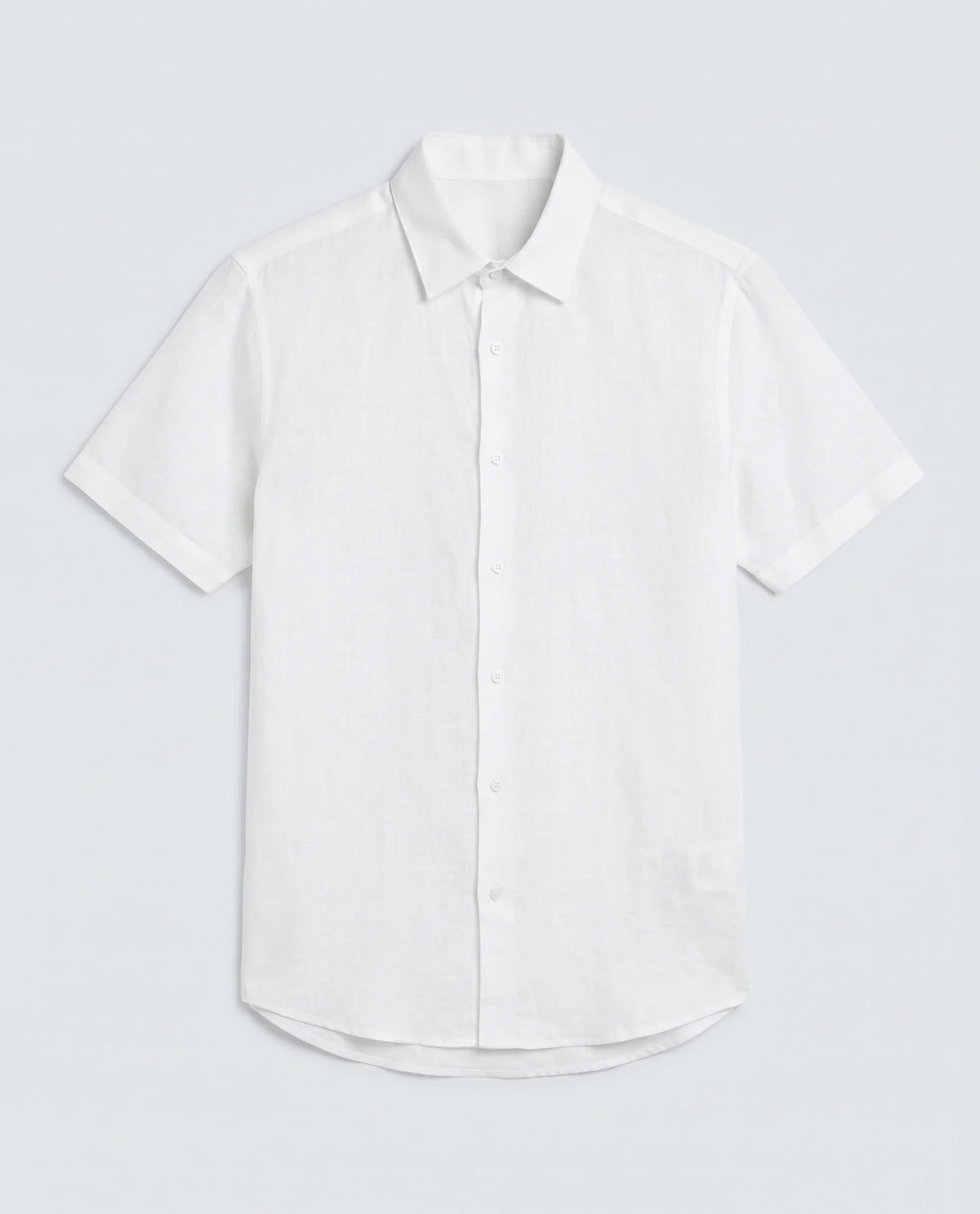 Rare Rabbit Men's Linex Ss White Linen Blend Fabric Half Sleeve Spread Collar Regular Fit Plain Shirt