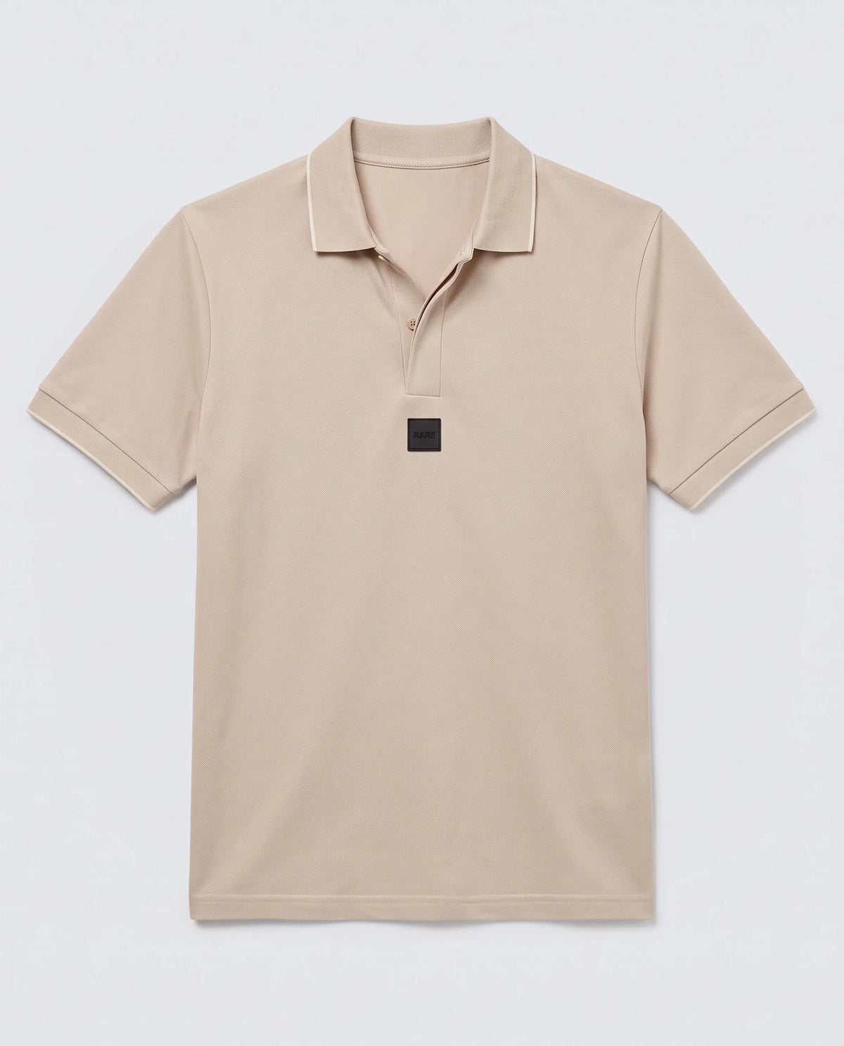 Rare Rabbit Men's Mak Beige Cotton Blend Fabric Half Sleeve Spread Collar Regular Fit Plain Polo