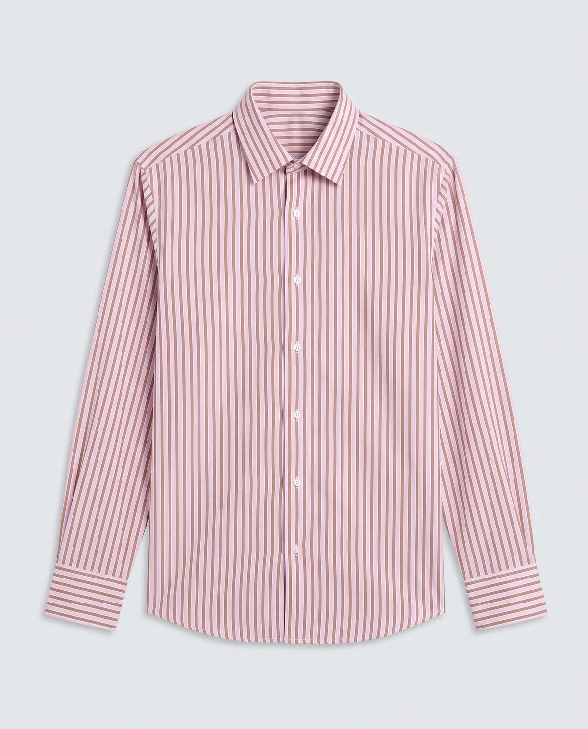 Rare Rabbit Men's Mant Pink Cotton Full Sleeve Spread Collar Regular Fit Striped Shirt