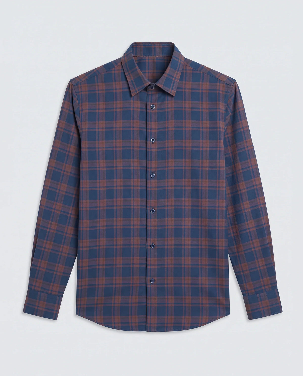 Rare Rabbit Men's Marin Navy Cotton Full Sleeve Spread Collar Regular Fit Checked Shirt