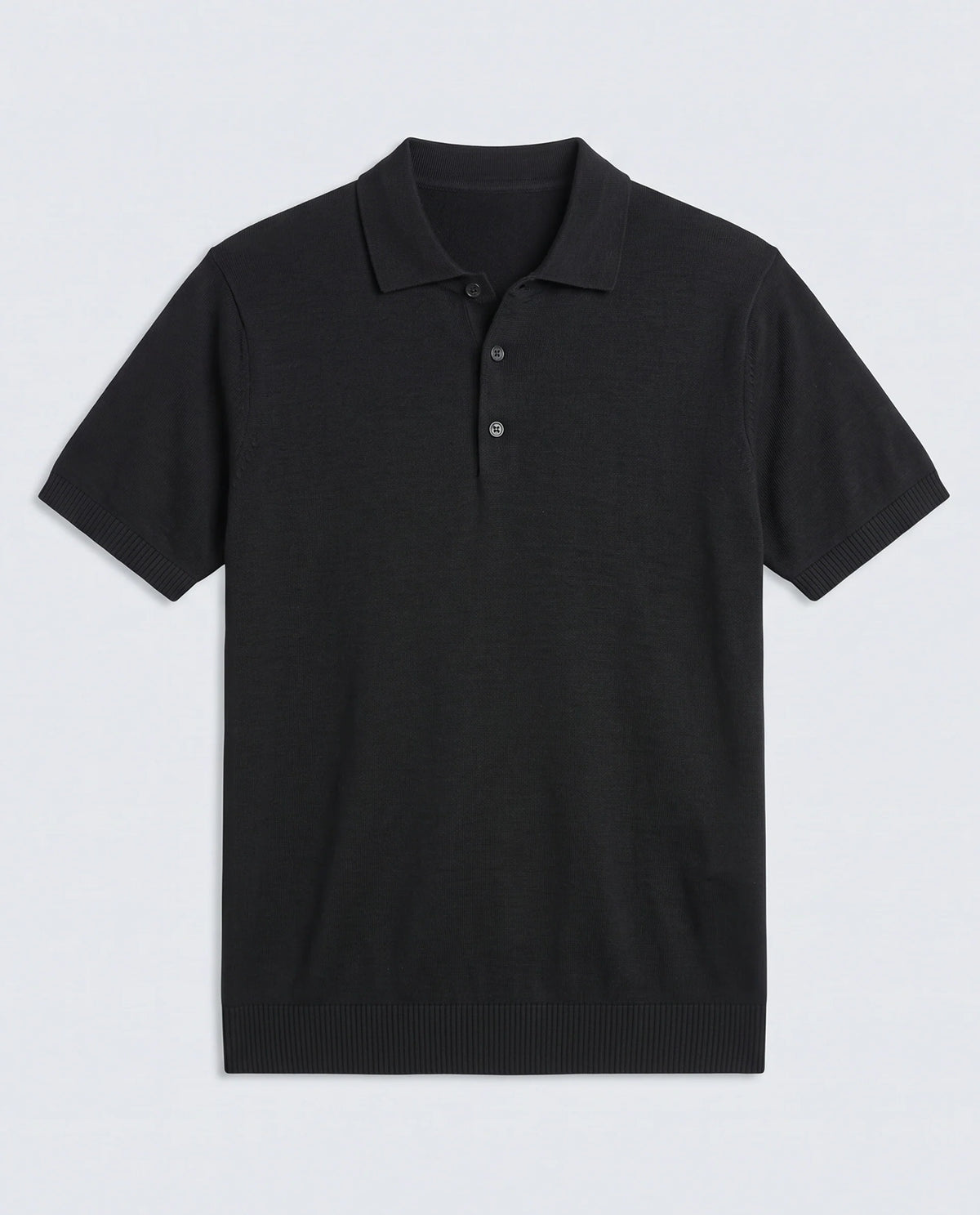 Rare Rabbit Men's Mekko-S26 Black Linen Blend Fabric Half Sleeve Spread Collar Regular Plain Polo