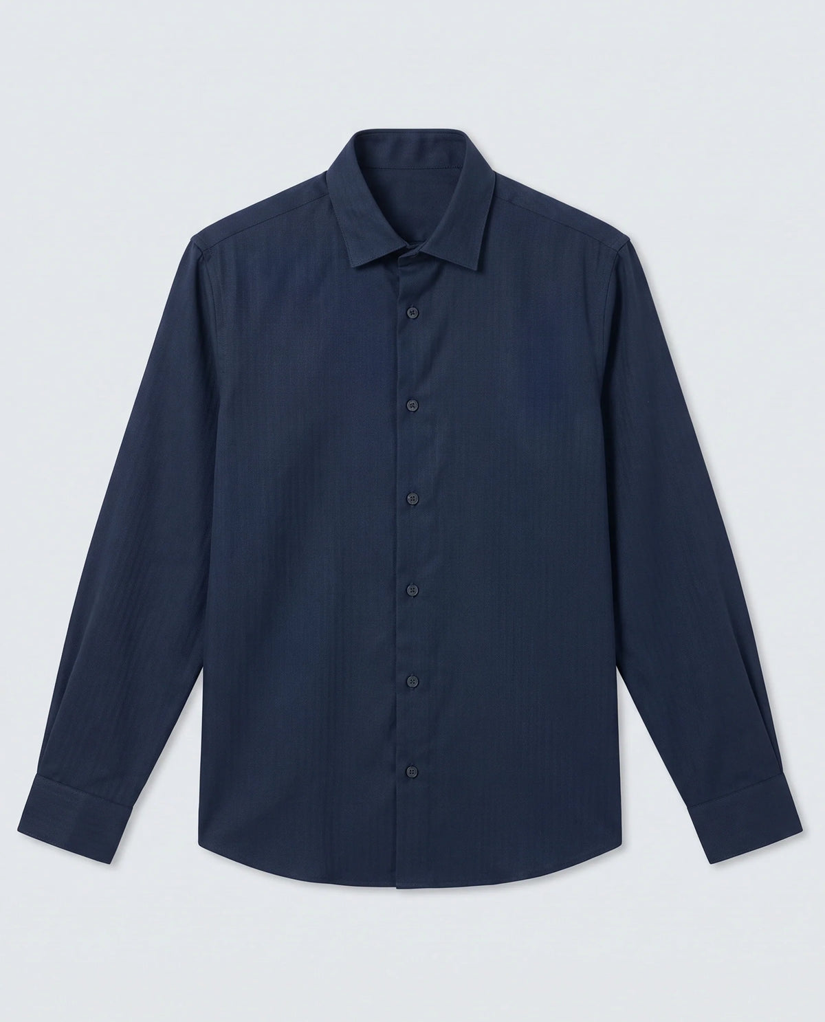 Rare Rabbit Men's Mer-Ss26 Navy Viscose Blend Fabric Full Sleeve Spread Collar Regular Fit Plain Shirt