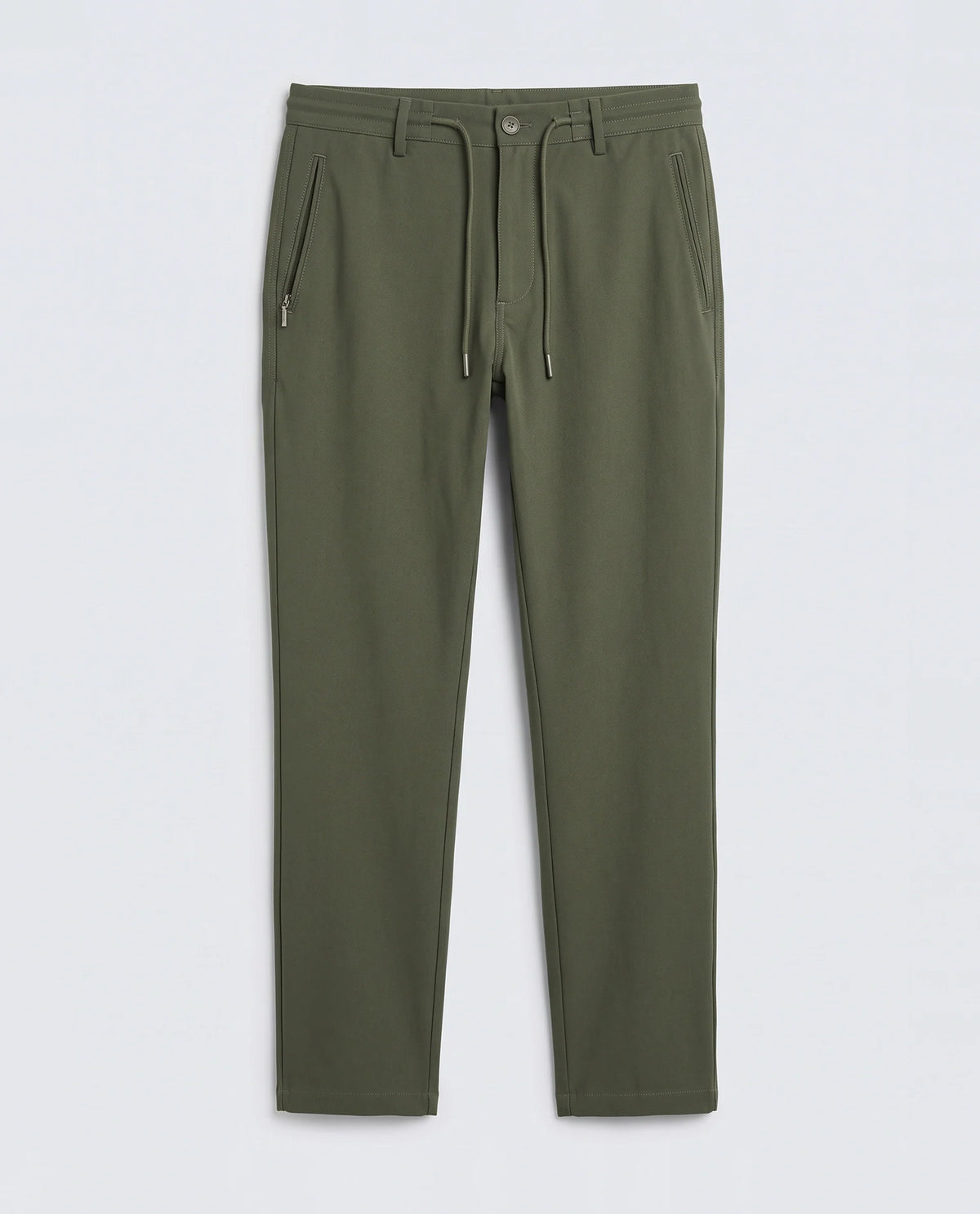 Rare Rabbit Men's Move-Ss26 Dark Olive Polyester Blend Fabric Regular Fit Plain Trouser