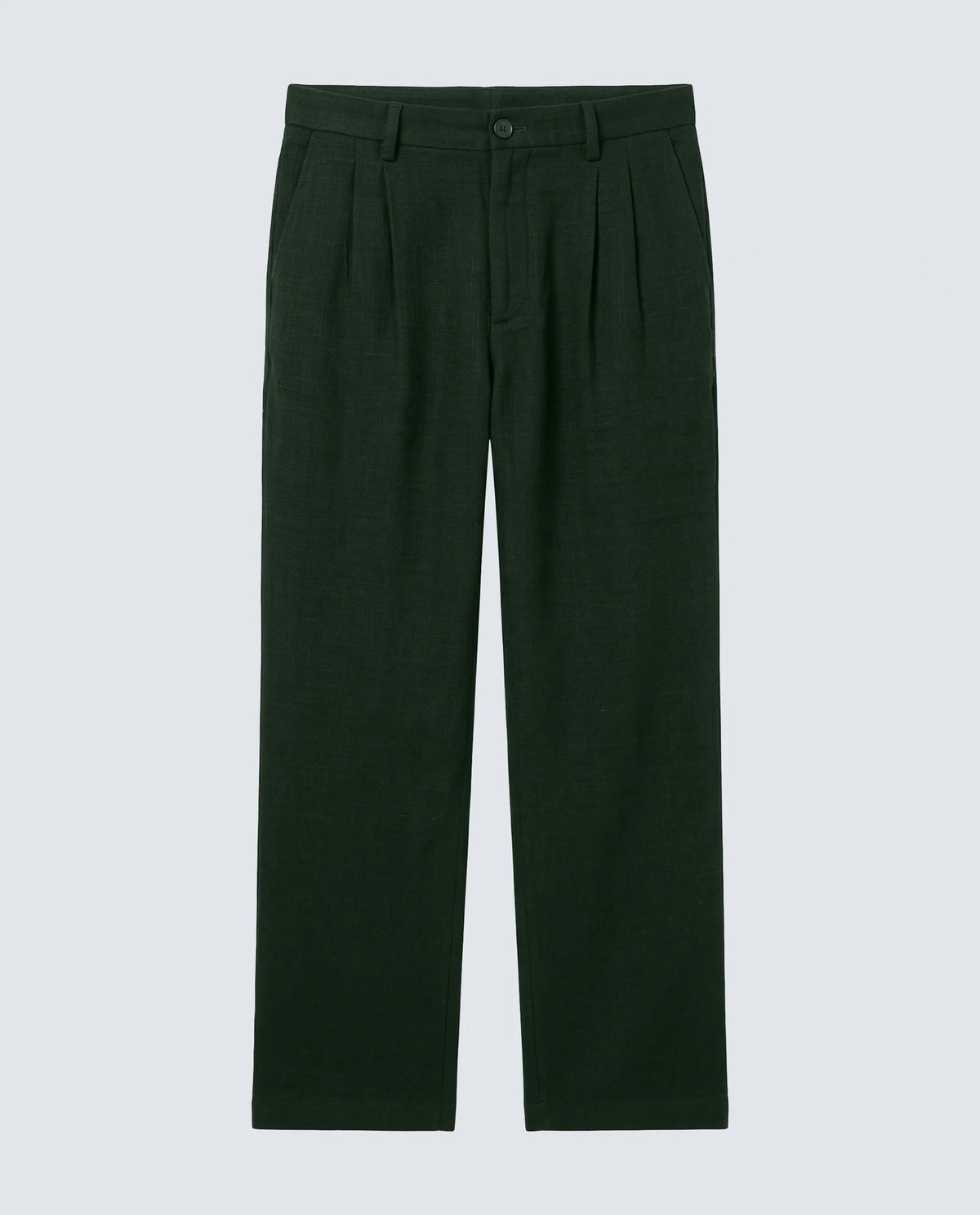 Rare Rabbit Men's Neux Dark Green Cotton Fabric Regular Fit Textured Trouser