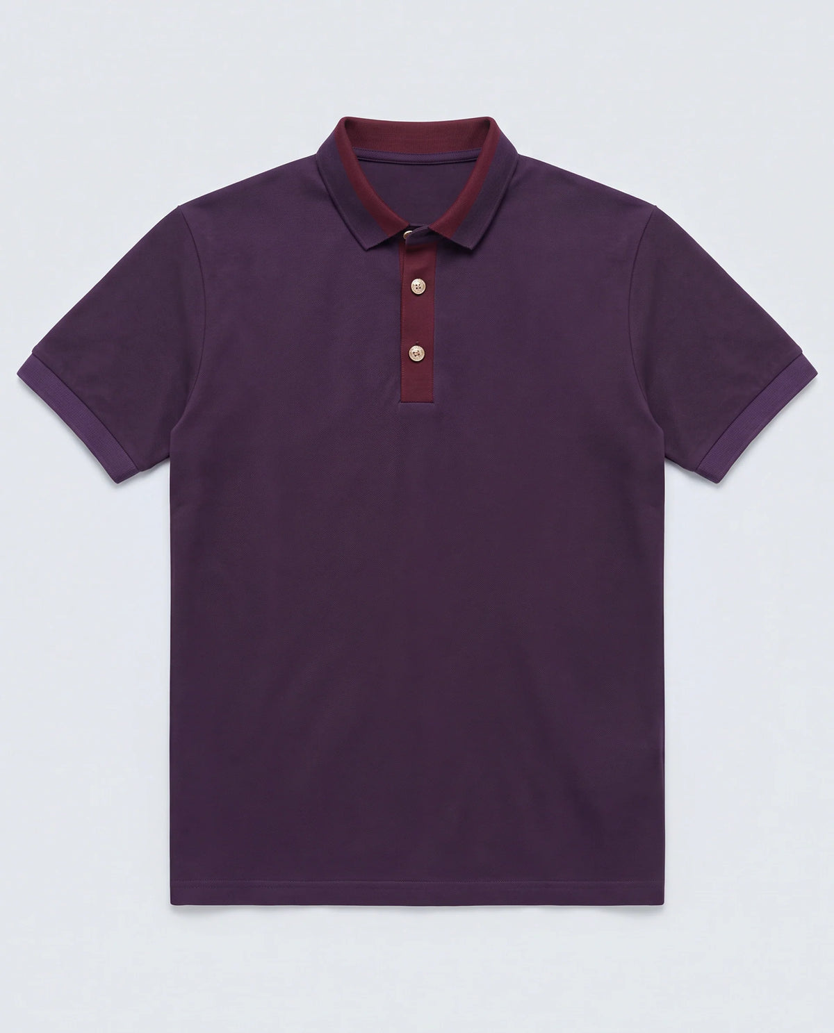 Rare Rabbit Men's Nish Dark Purple Cotton Fabric Half Sleeve Spread Collar Regular Fit Plain Polo