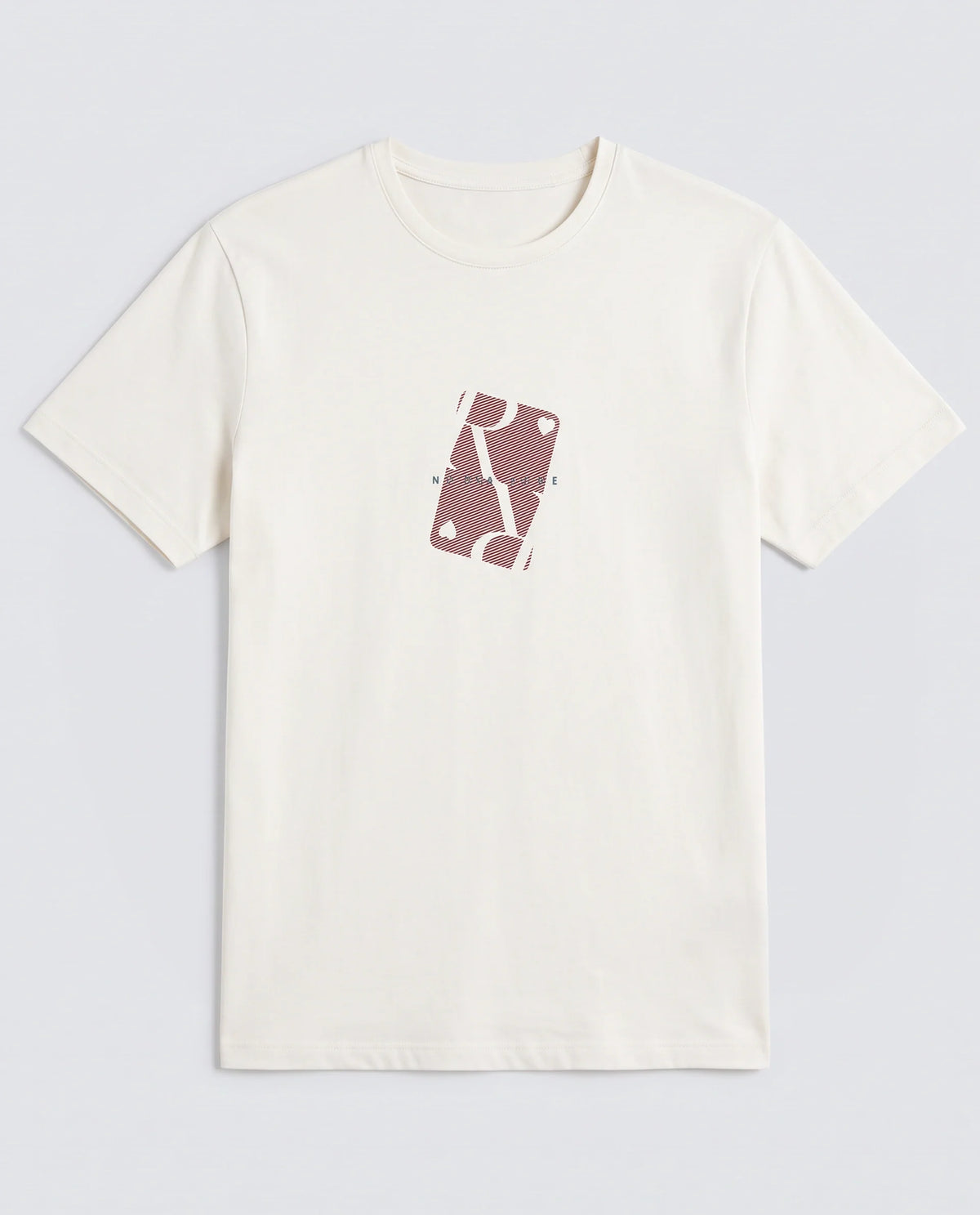 Rare Rabbit Men's Nord White Cotton Blend Fabric Half Sleeve Crew Neck Regular Fit Graphic Print T-Shirt