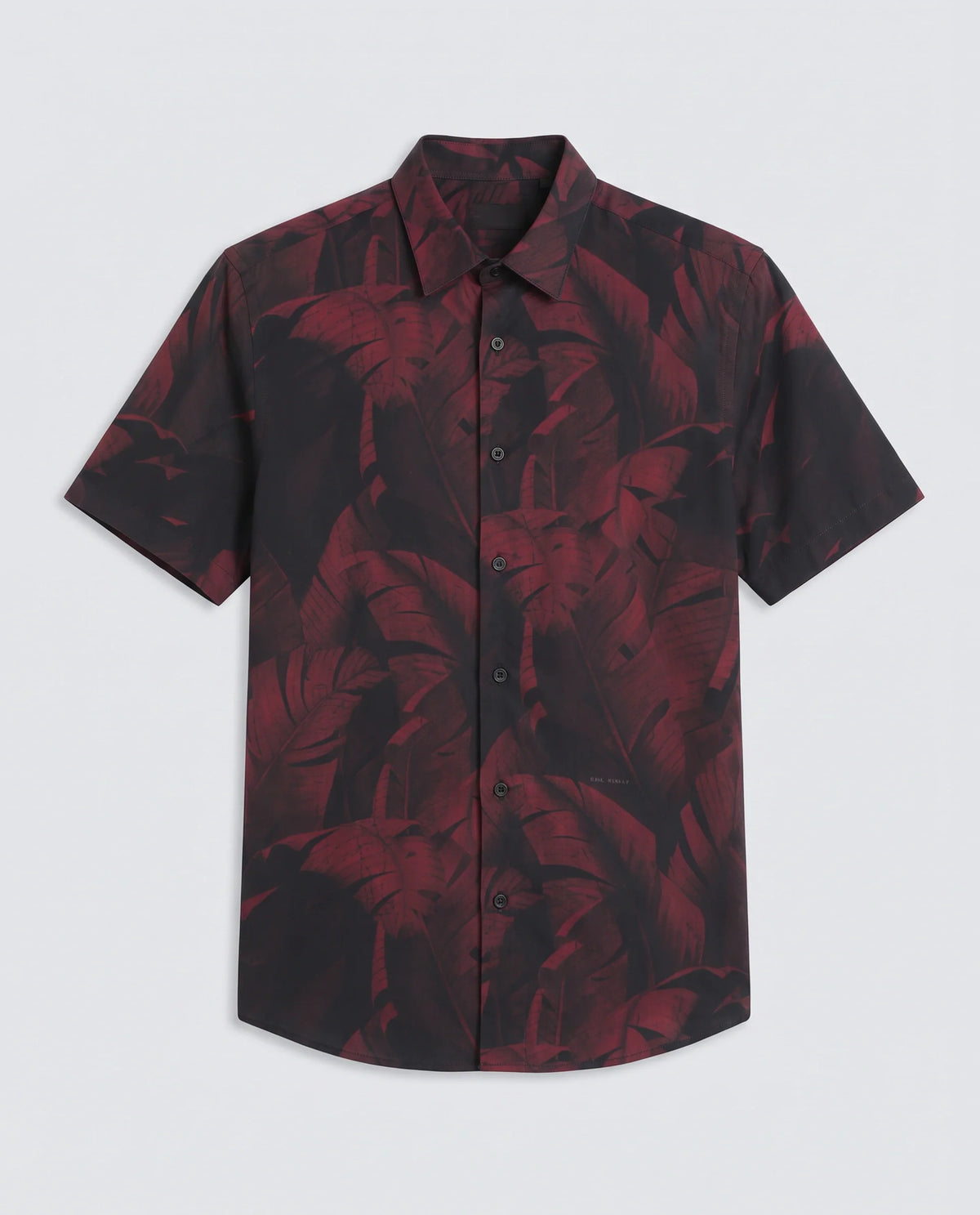 Rare Rabbit Men's Omra Dusky Red Viscose Fabric Half Sleeve Spread Collar Regular Fit Tropical Print Shirt