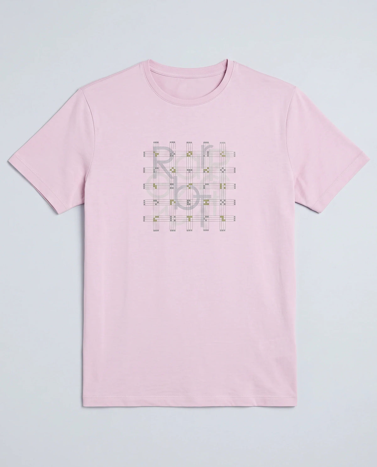 Rare Rabbit Men's Orem Pastel Pink Cotton Blend Fabric Half Sleeve Crew Neck Regular Fit Graphic Print T-Shirt