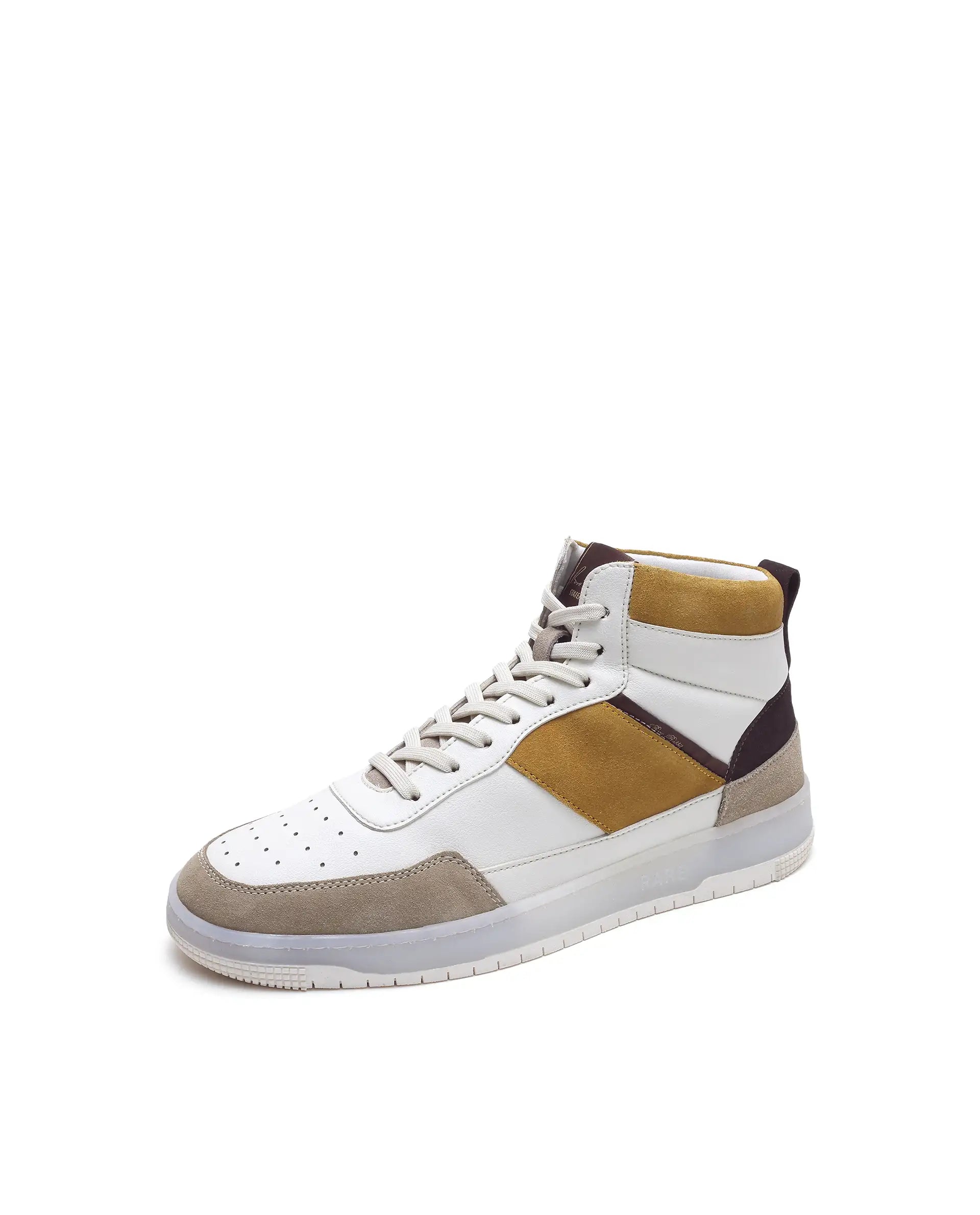 Rare Rabbit Men's Ignite Mustard Micro Fiber Leather Sneaker