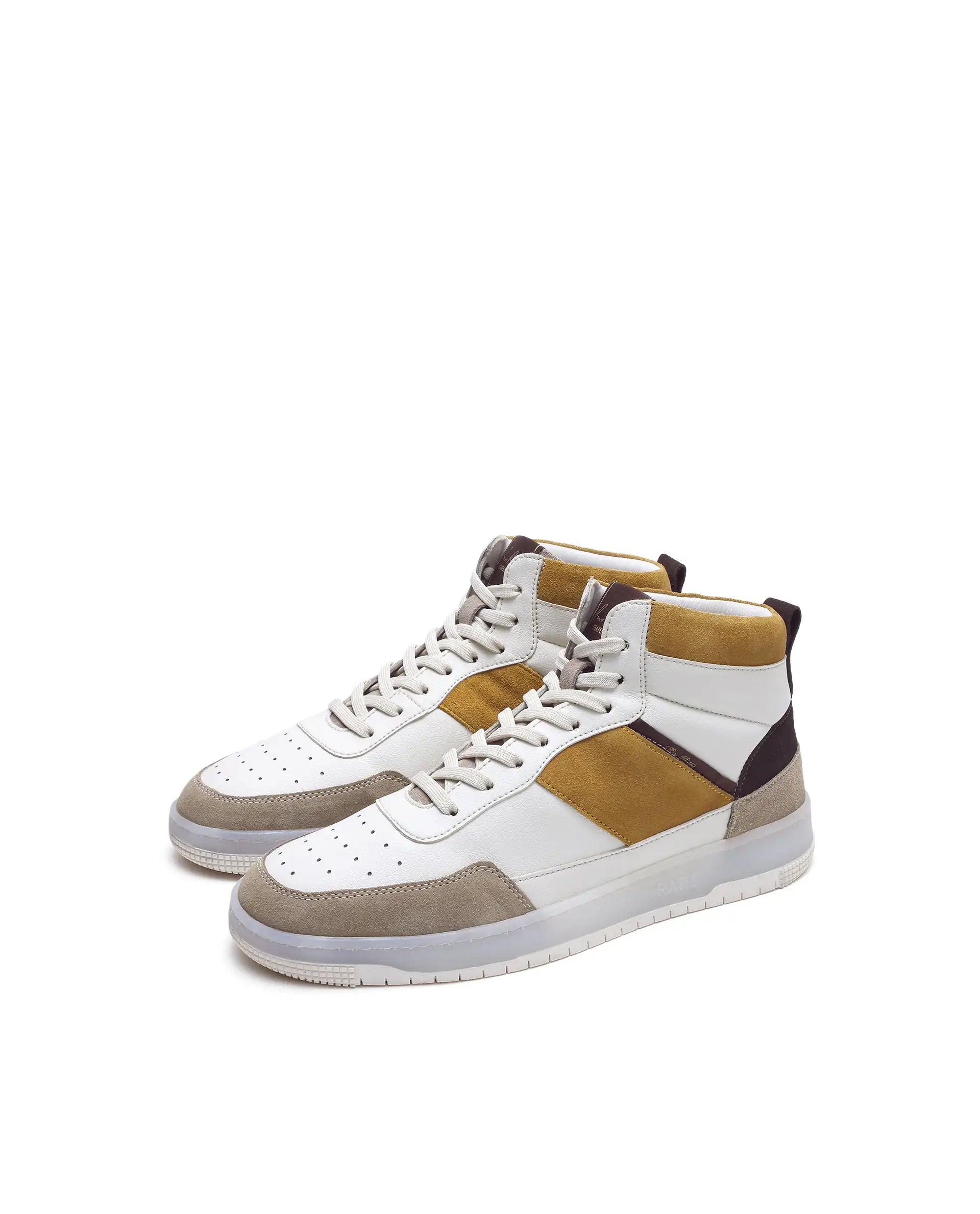Rare Rabbit Men's Ignite Mustard Micro Fiber Leather Sneaker