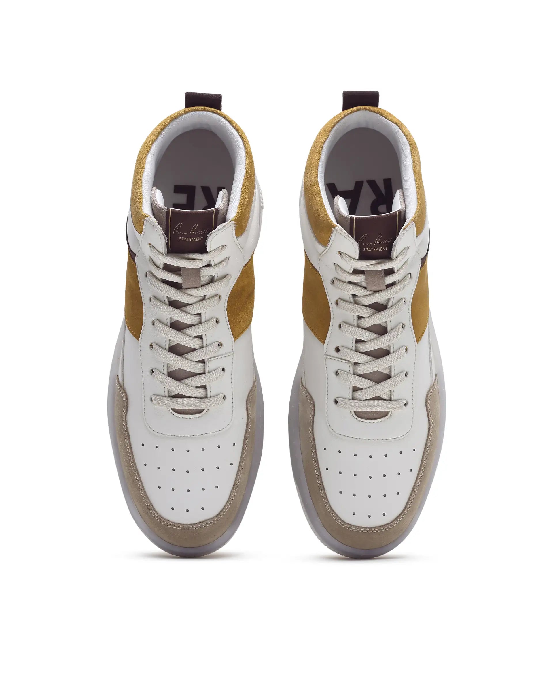 Rare Rabbit Men's Ignite Mustard Micro Fiber Leather Sneaker