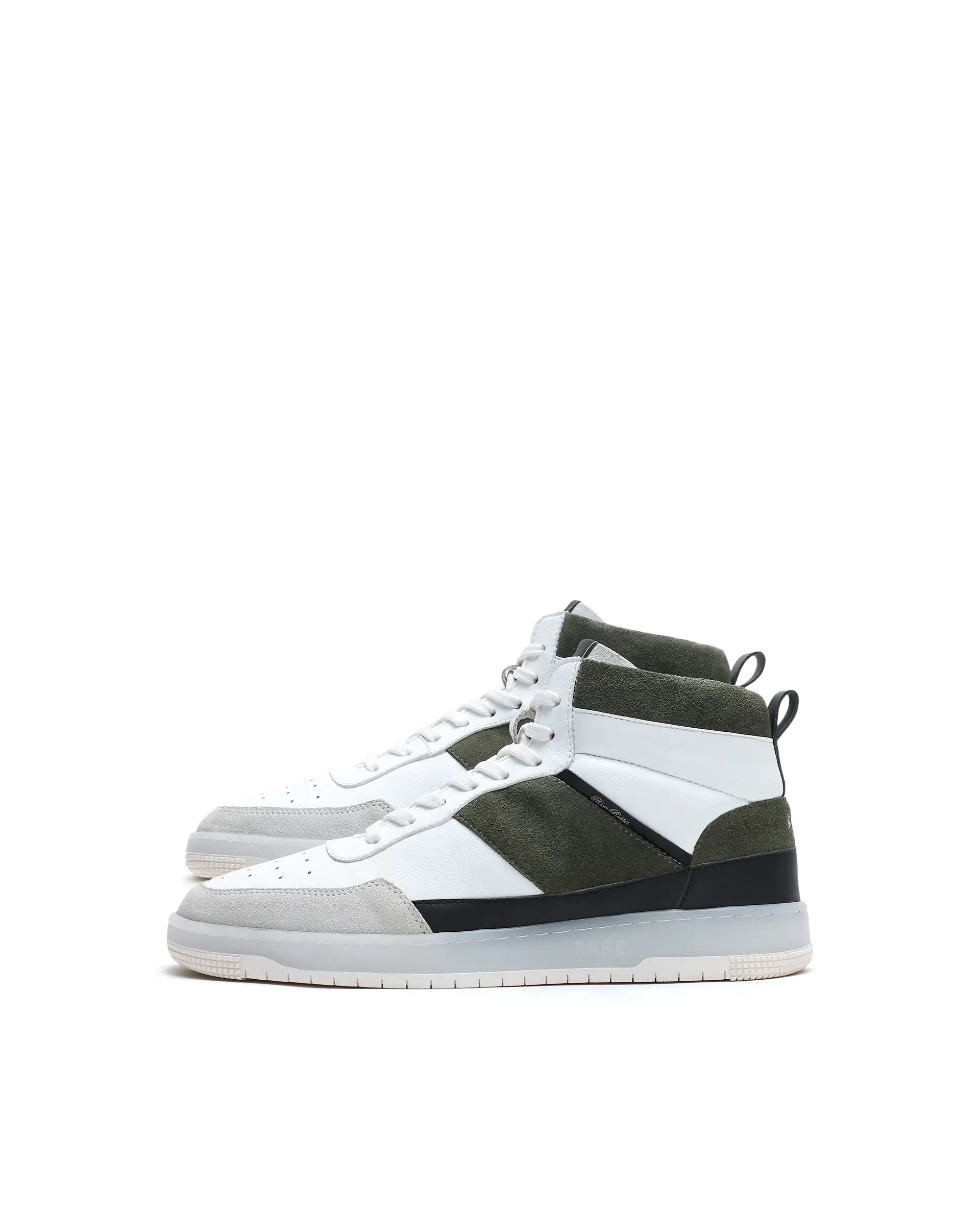 Rare Rabbit Men's Ignite Olive Micro Fiber Leather Sneaker