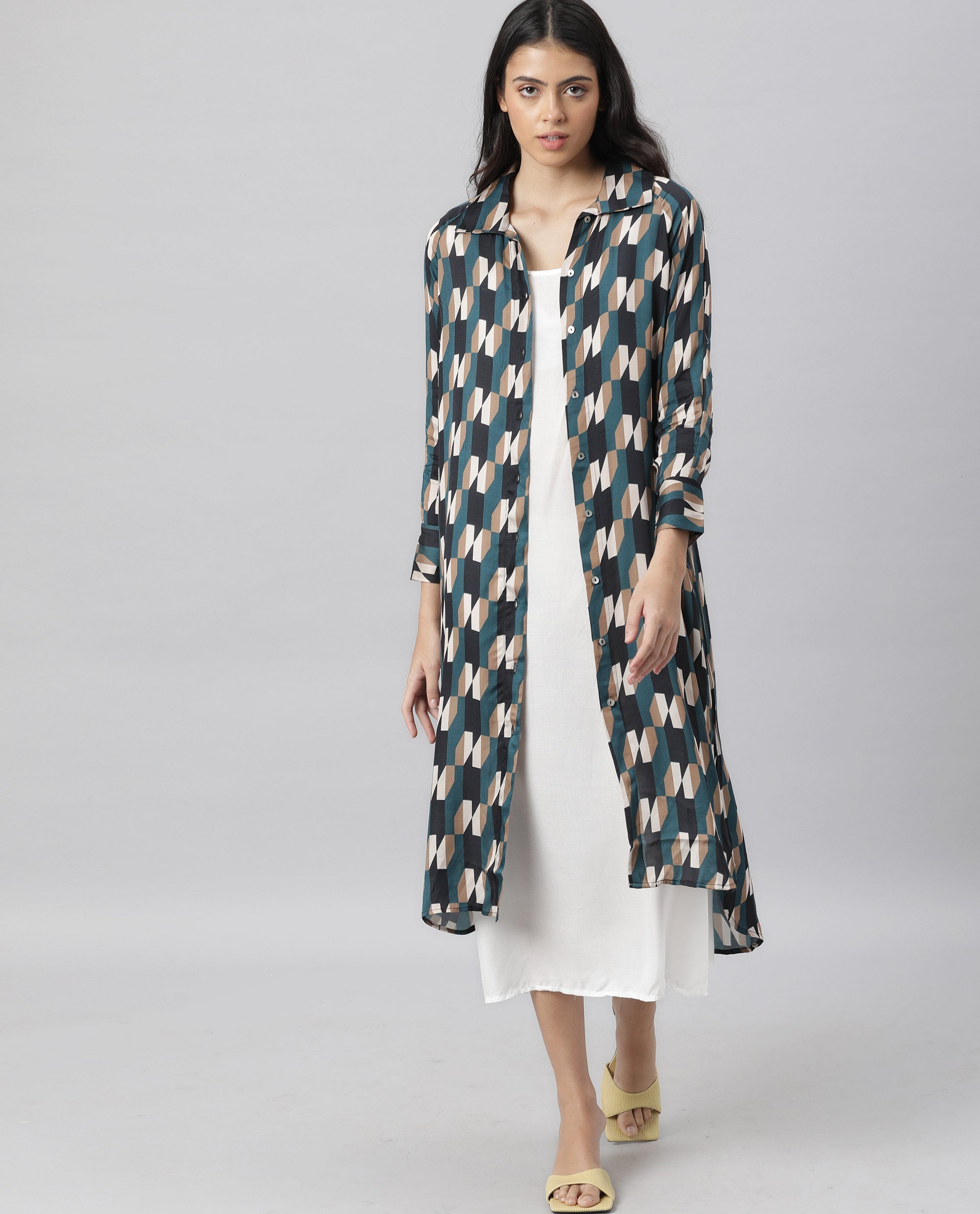 Rareism Womens Satarry Black Dress Modal Fabric Regular Fit Full Sleeve Collared Neck