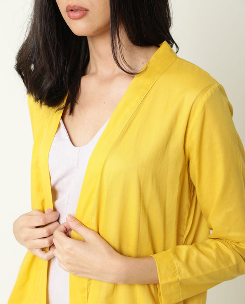 Buy Java - Yellow Plain Regular Fit Shrug| Rareism