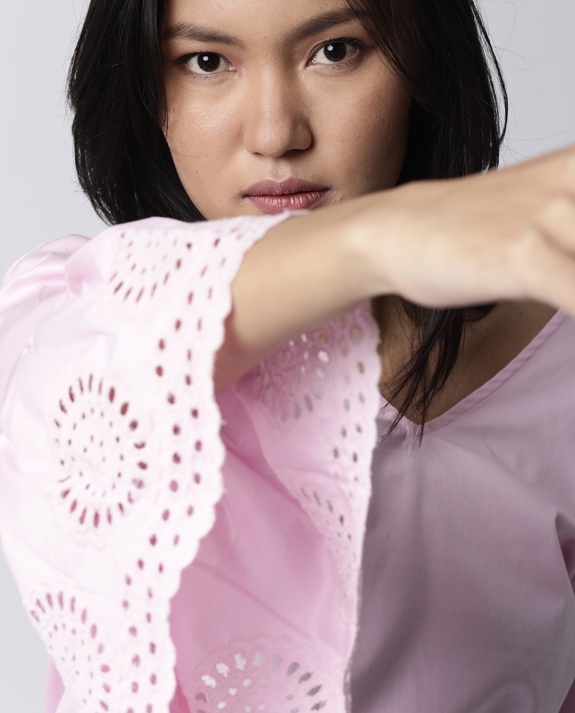 Rareism Women Lord Pink Top Full Sleeves Solid