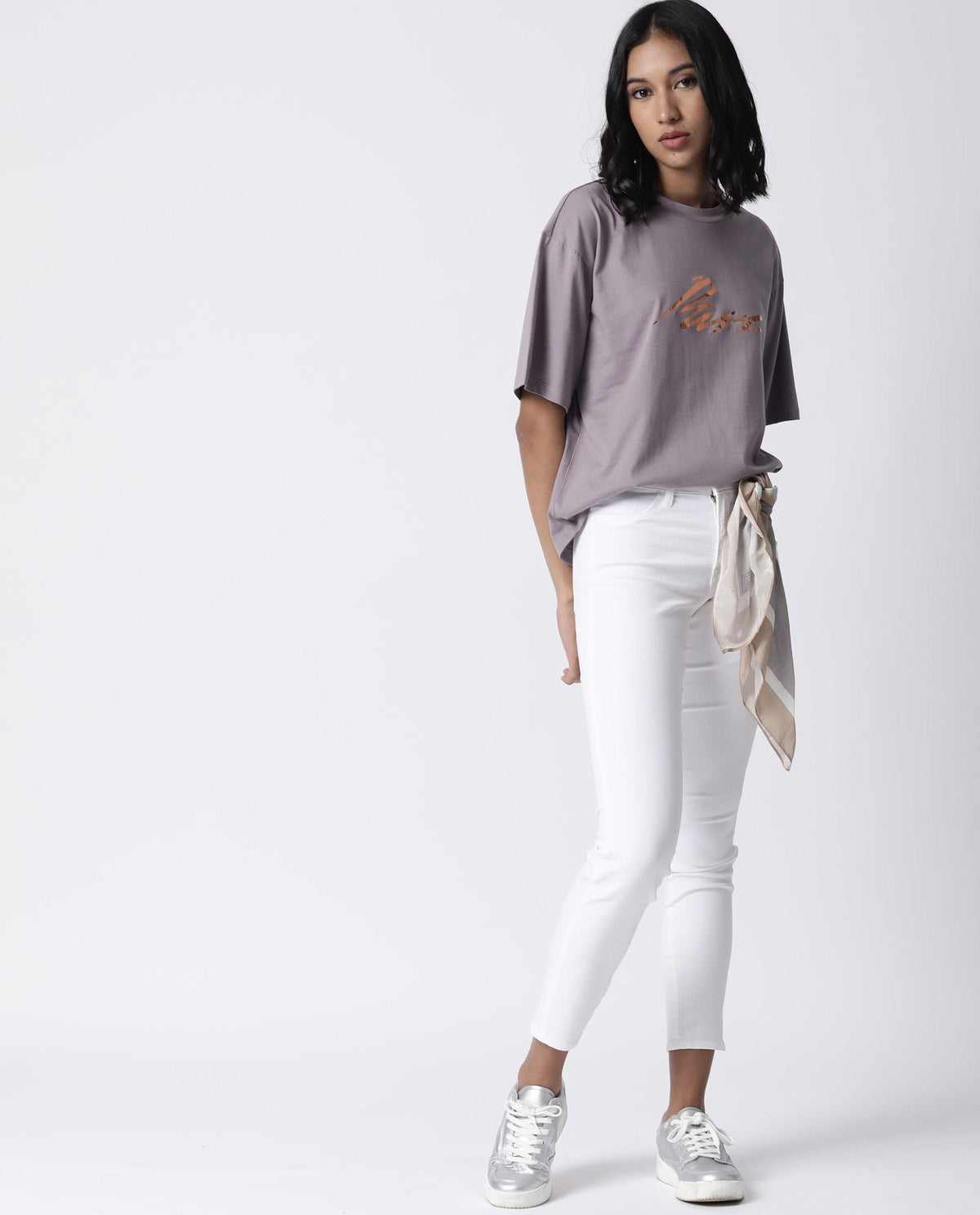 Rareism Women Niki Purple T-Shirt Short Sleeves
