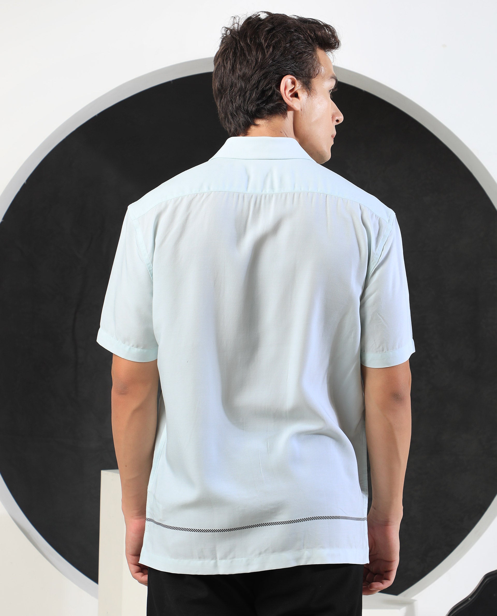 Rare Rabbit Men's Nicaro Turq Viscose Fabric Floral Print Half Sleeves Shirt