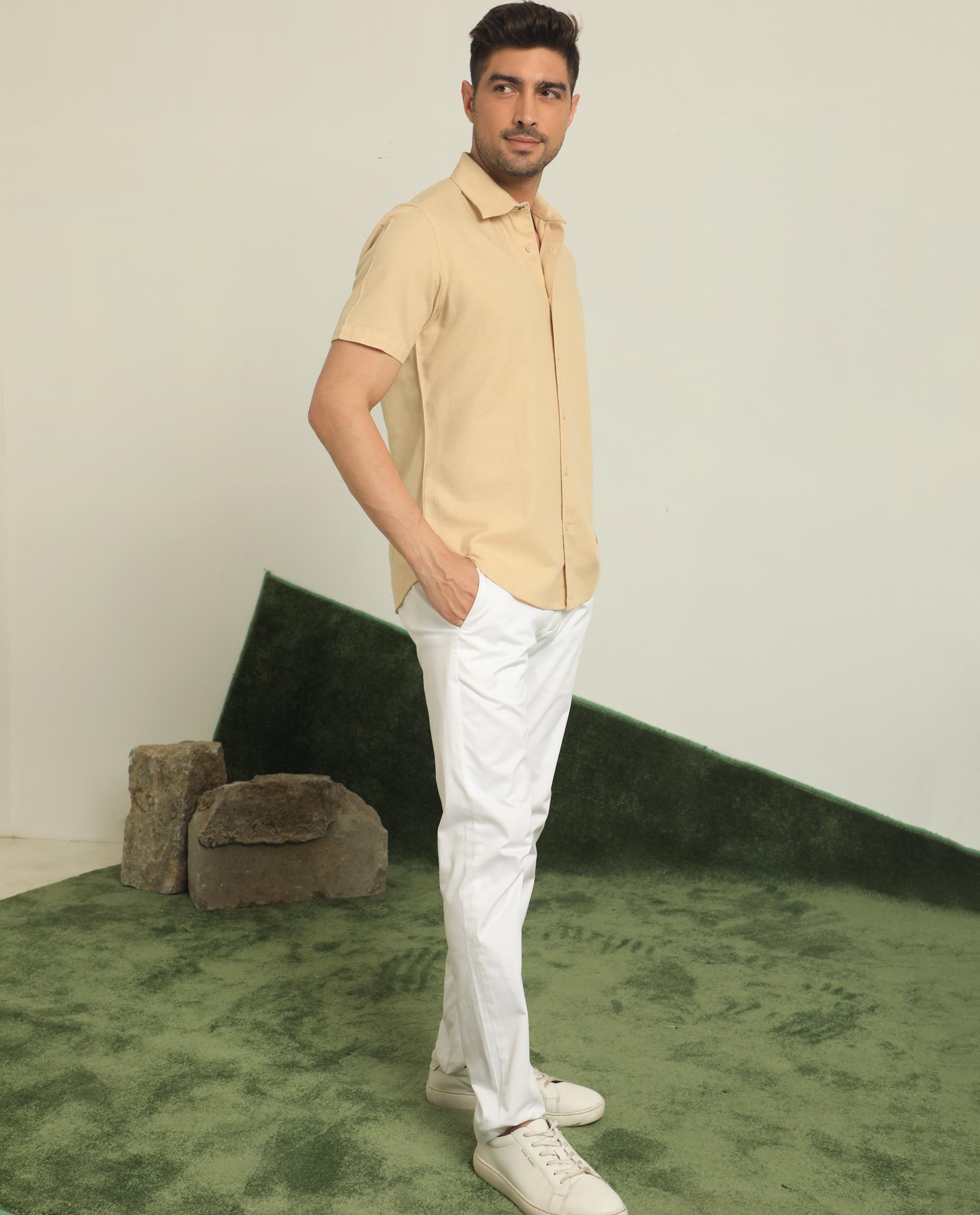 pastel yellow shirt mens