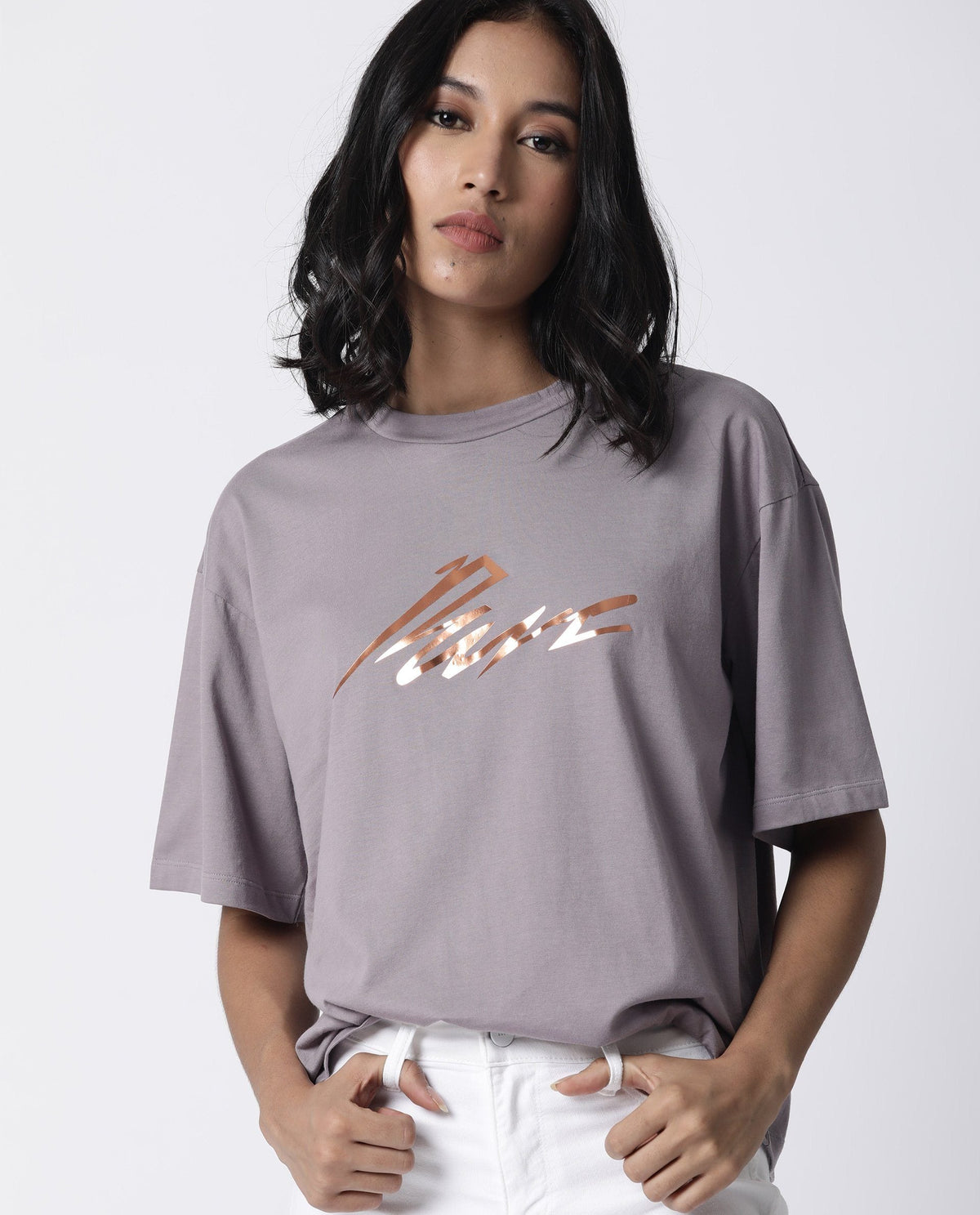 Rareism Women Niki Purple T-Shirt Short Sleeves