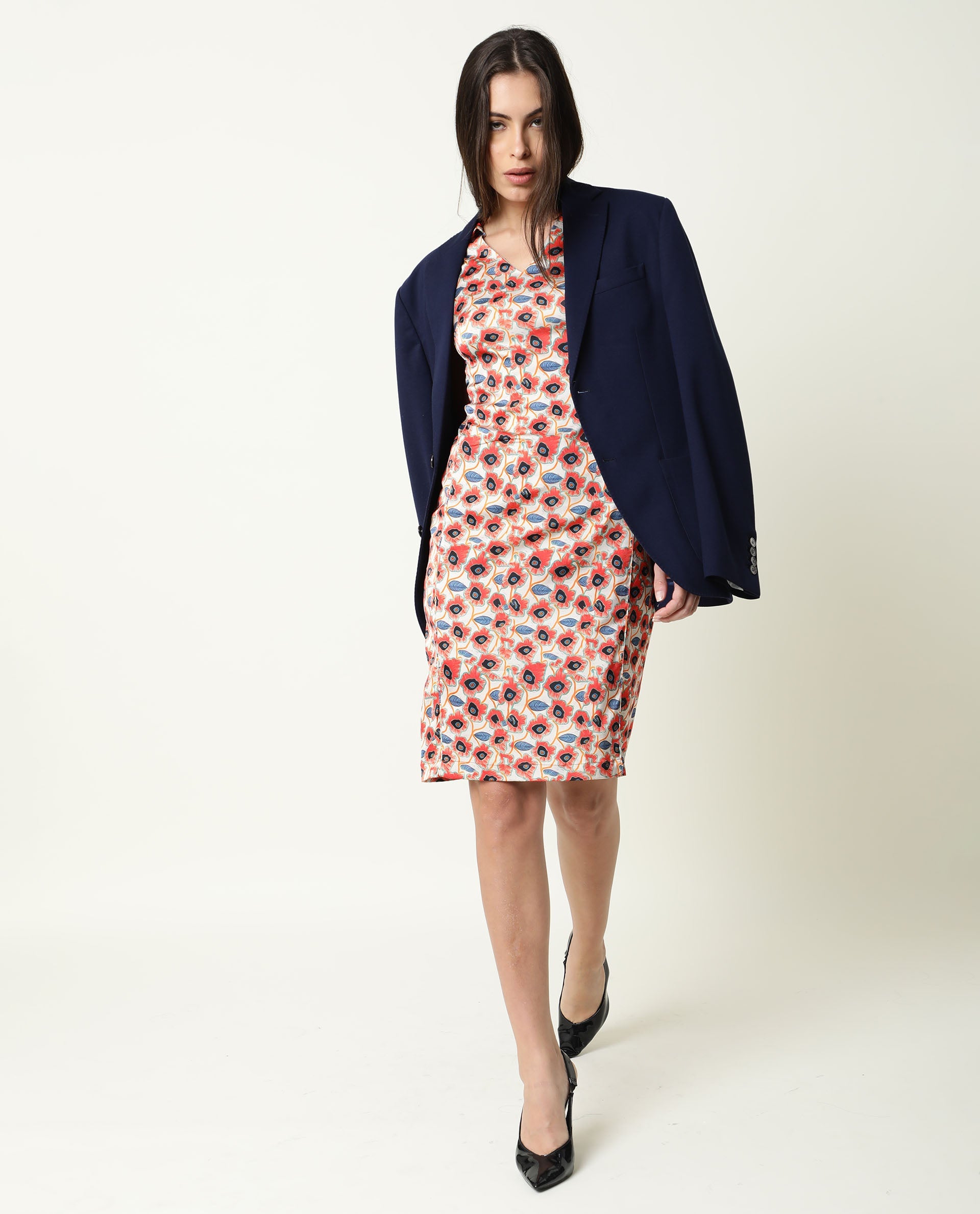 Rareism Women Orleans Beige Shirt Collar Cap Sleeves Mini Dress